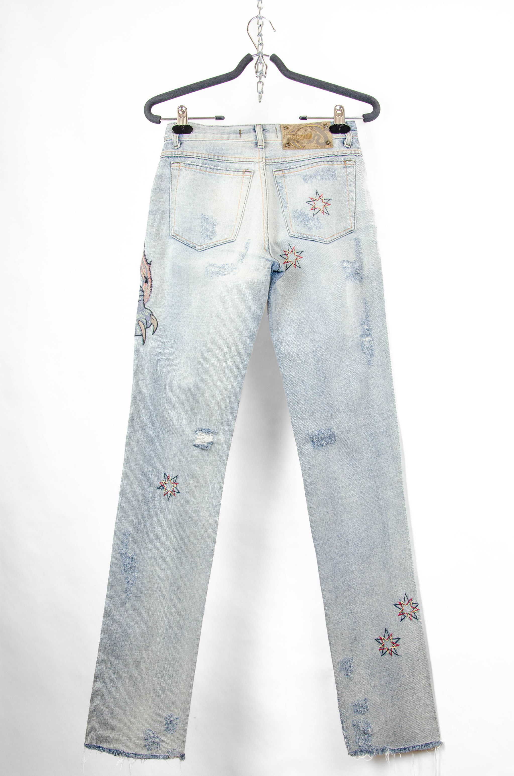 Just Cavalli Just Cavalli Tiger Embroidered Jeans – Size W26 Size 26" / US 2 / IT 38 - 2 Thumbnail