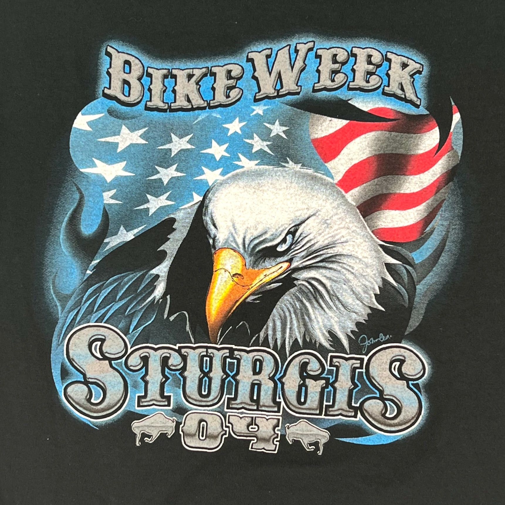 Hanes Hanes Mens Black T Shirt XL Bike Week Sturgis August 2004 The Legends Lives On Graphic Print Crew Neck Short Sleeve 100% Cotton Vintage No Size US XL / EU 56 / 4 - 2 Thumbnail