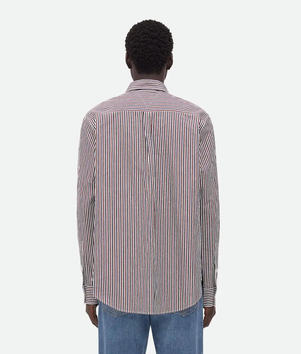 Bottega Veneta o1bcso1str0425 Striped Cotton Shirt With "BV" Embroidery Size US L / EU 52-54 / 3 - 4 Thumbnail