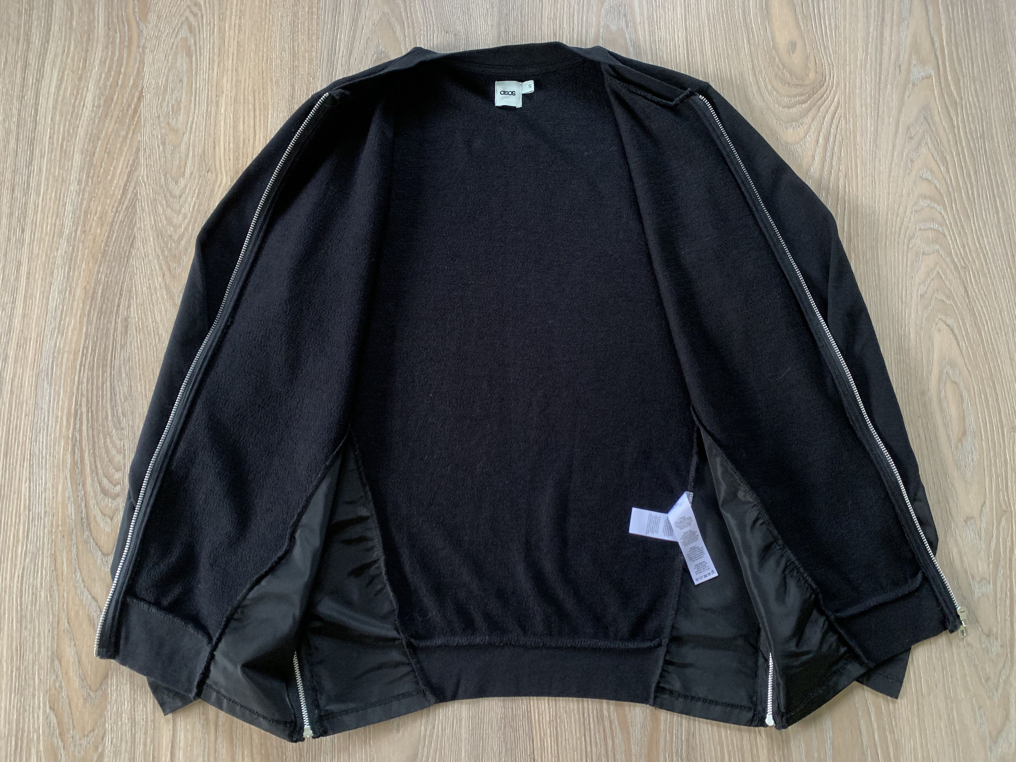 Asos ASOS Black Zip Sweatshirt Bomber Size US S / EU 44-46 / 1 - 4 Thumbnail