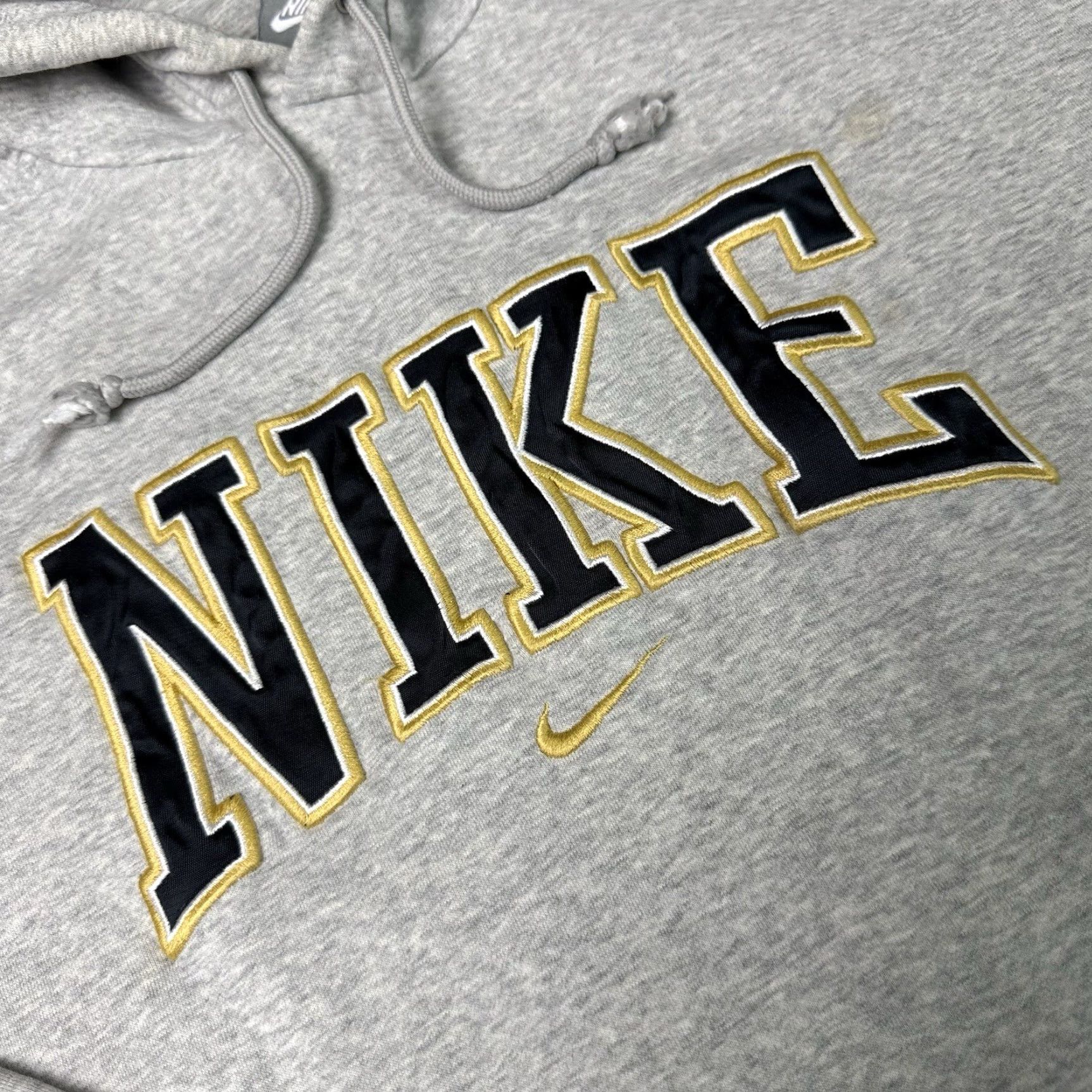Nike VINTAGE Nike Center Swoosh Sweatshirt Hoodie Mens XL Gray Embroidered Pockets Pullover Logo 90s Sports Knit/Graphic Print Size US XL / EU 56 / 4 - 3 Thumbnail