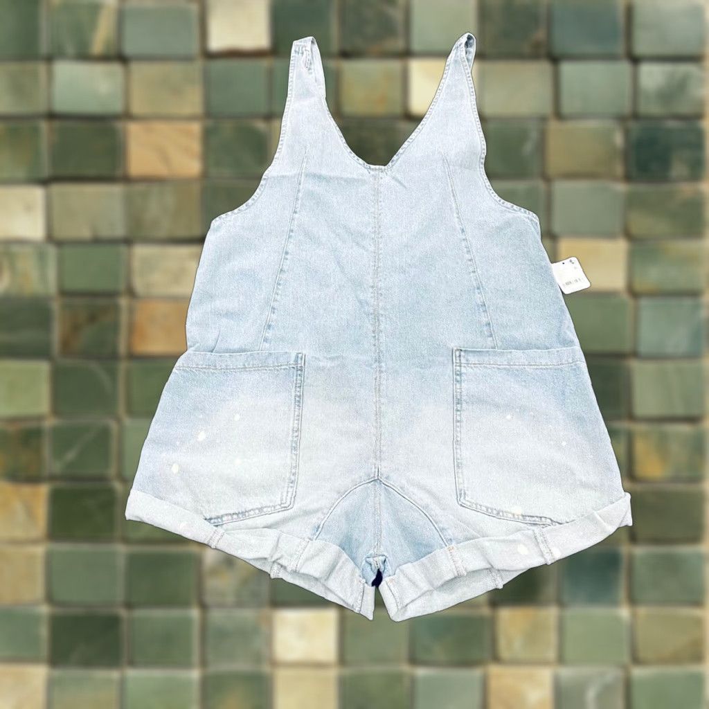 VINTAGE WE THE FREE High Roller Romper Women's Size L Blue