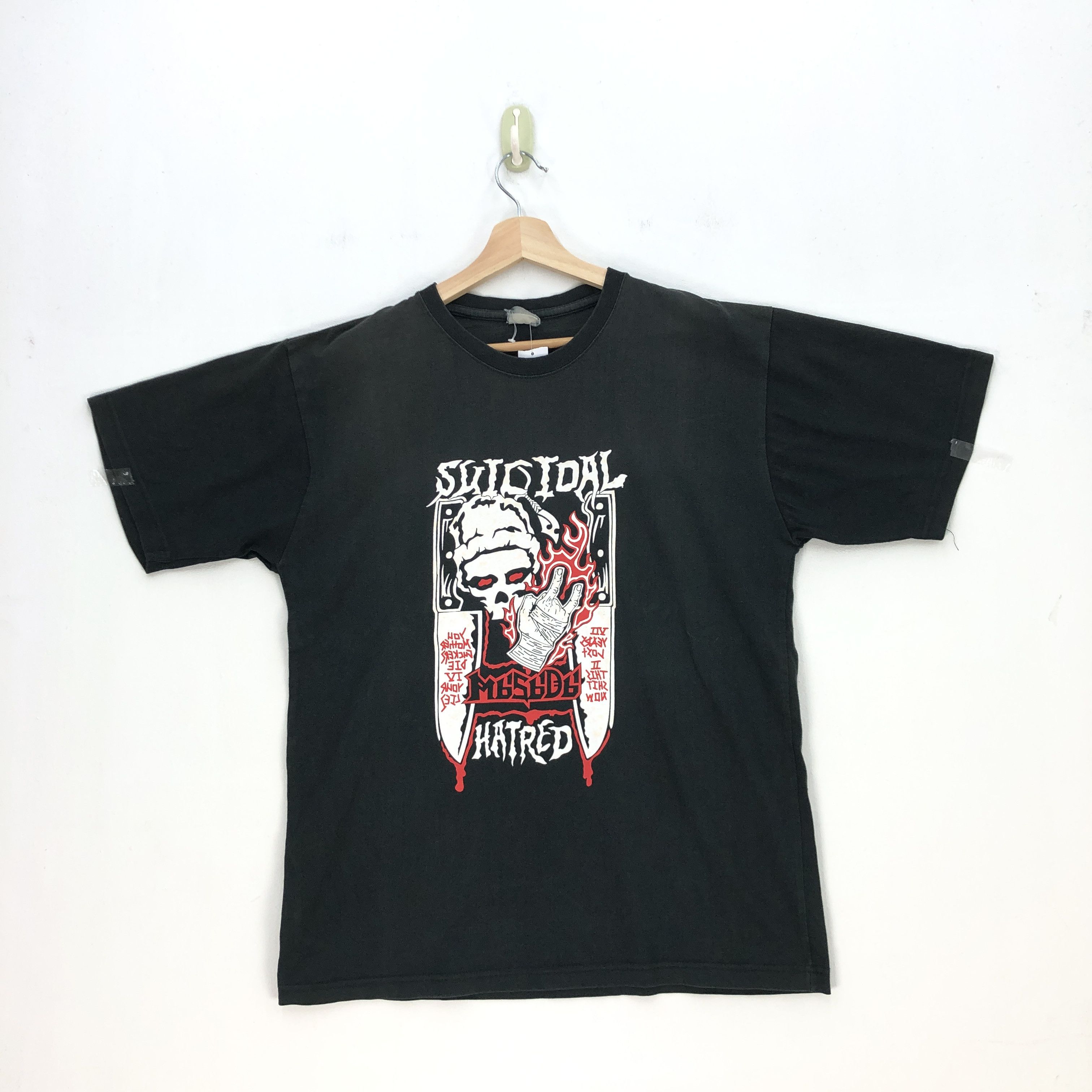 Japanese Brand Vintage Suicidal Masada Hatred T Shirt Skulls Tees Size US L / EU 52-54 / 3 - 1 Thumbnail