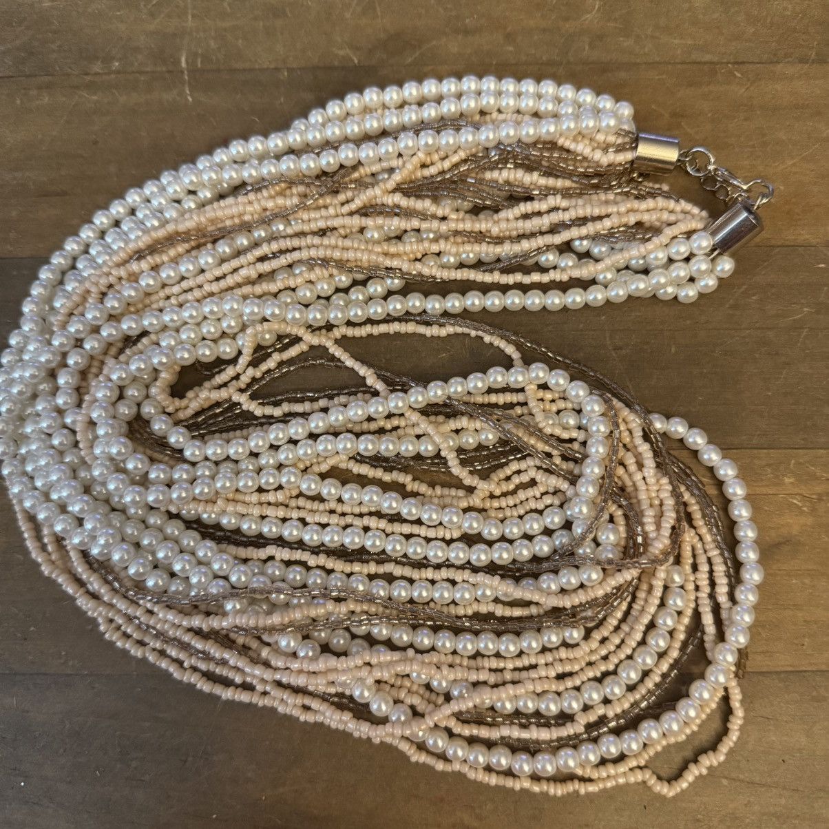 Other Long elegant layered multi strand mixed bead/pearl necklace Size ONE SIZE - 2 Thumbnail