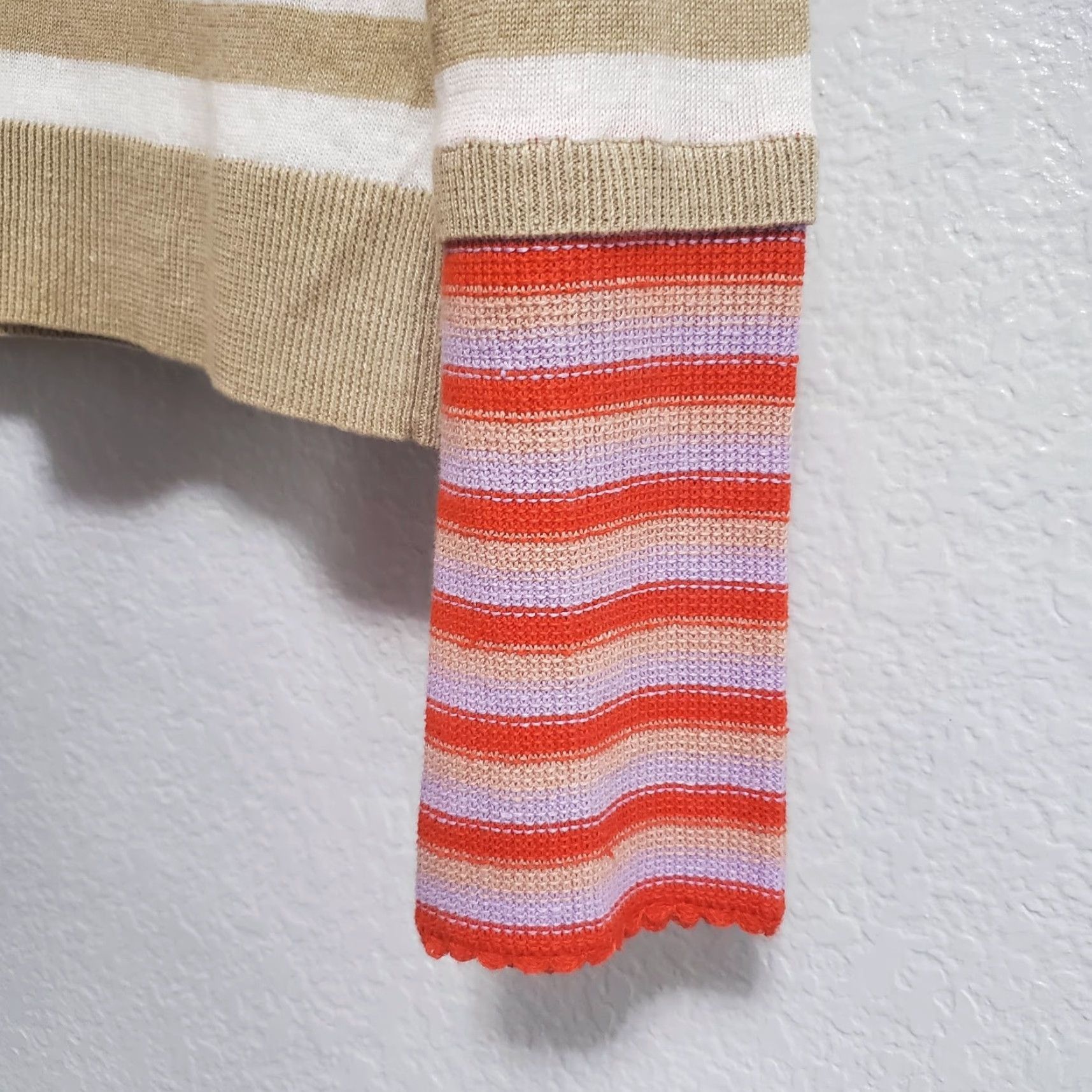 Veronica Beard VINTAGE Veronica Beard Sweater Women S Florrie Stripe Contrast Cuff Linen Blend Pullover Size S / US 4 / IT 40 - 5 Thumbnail