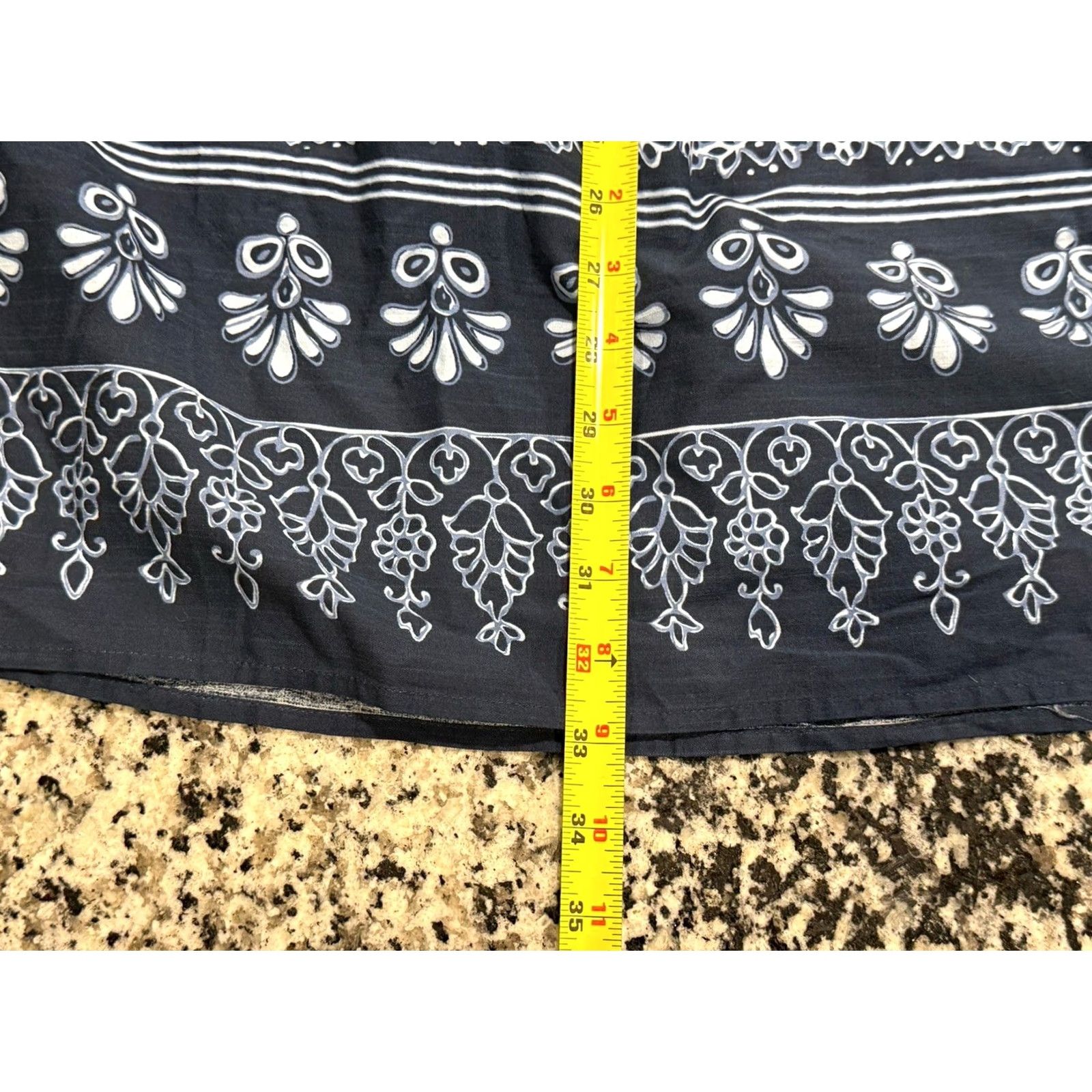 johnnie-O NWT Johnnie-O Skirt Midi Floral Blue M Womens Bohemian Festival Block Print Cotton Rayon Flare 2010s Size 32" / US 10 / IT 46 - 5 Thumbnail