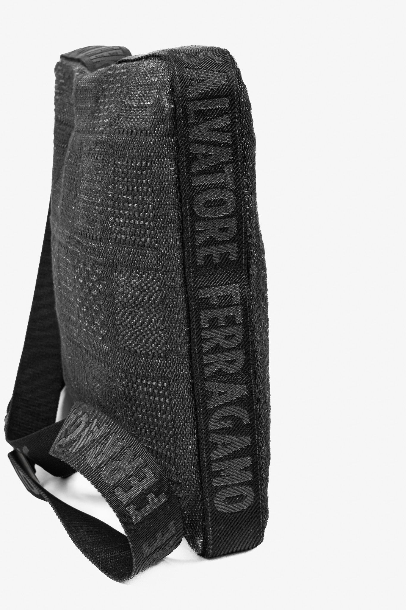 Salvatore Ferragamo Salvatore Ferragamo Black Patterned-Jacquard Zippered Tote Size ONE SIZE - 5 Thumbnail