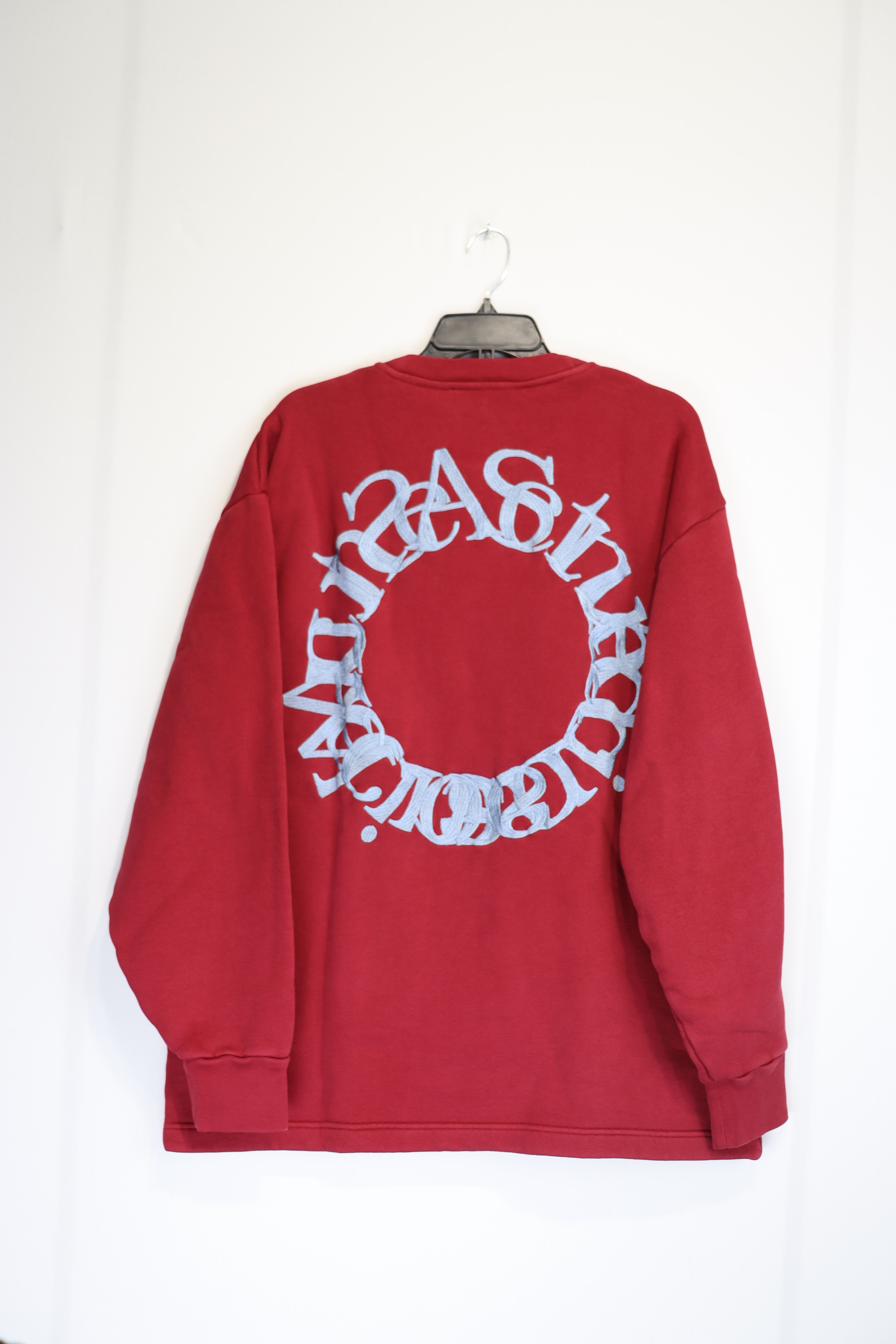 Acne Studios o1rshd1 Finn Back Logo Crewneck Sweater in Burgundy Size US M / EU 48-50 / 2 - 1 Thumbnail