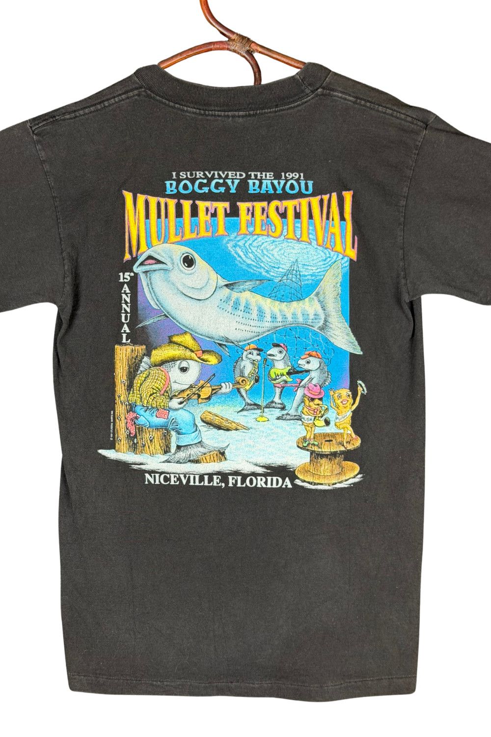 Vintage Vintage 1991 Boggy Bayou Mullet Festival Graphic Oneita Size US L / EU 52-54 / 3 - 4 Thumbnail