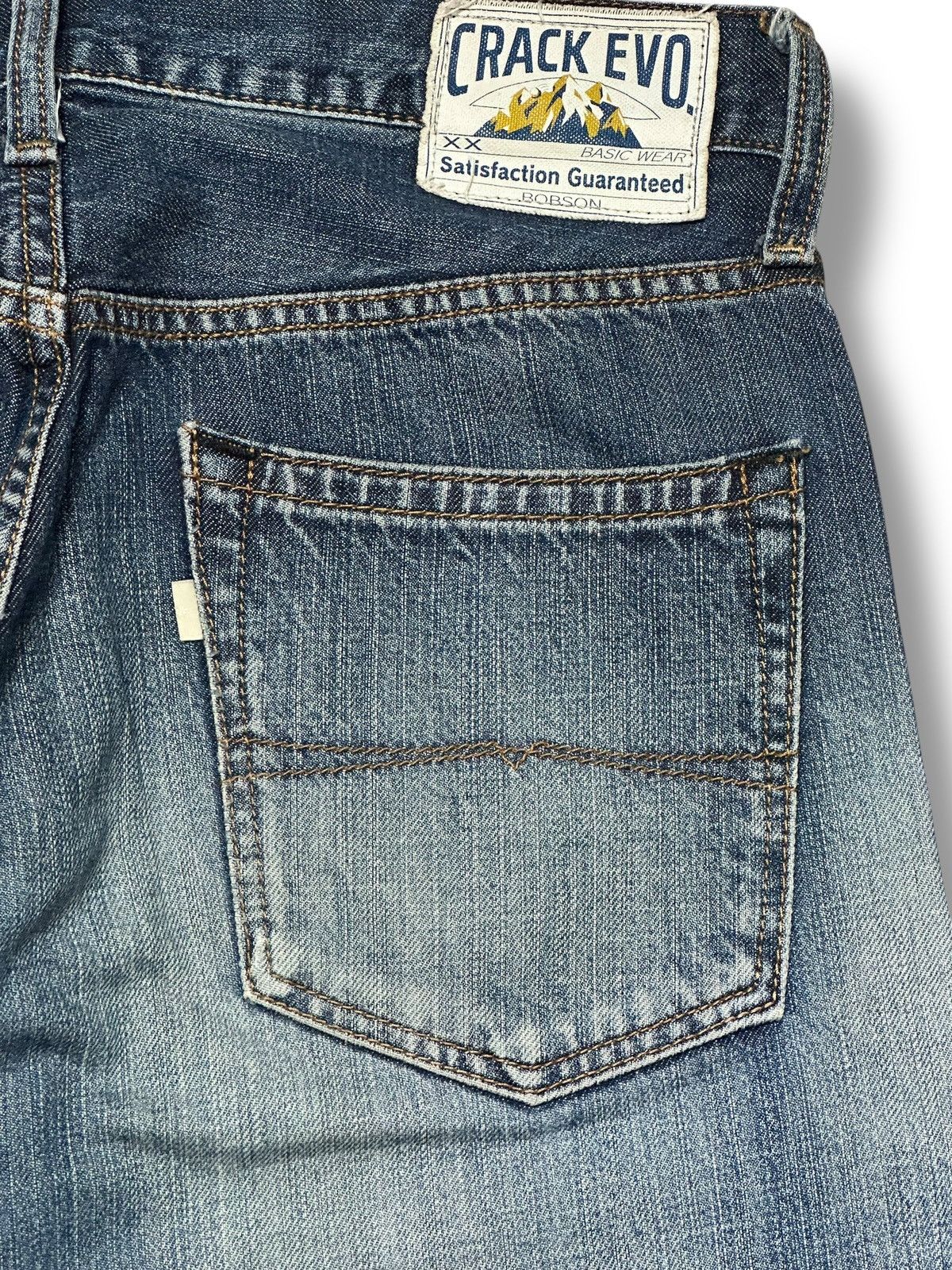 Japanese Brand Crack Evo Vintage Distressed Straight Cut With Striked Wash Size US 31 - 7 Thumbnail
