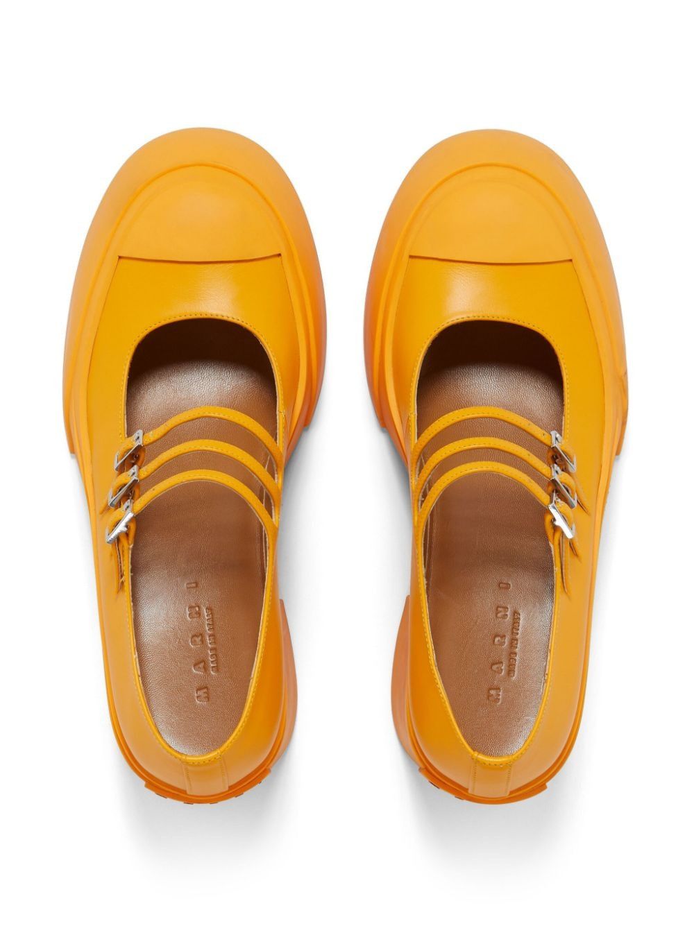 Marni o1w1db10125 Buckle-Strap Leather Pumps in Orange Size US 7 / IT 37 - 5 Thumbnail