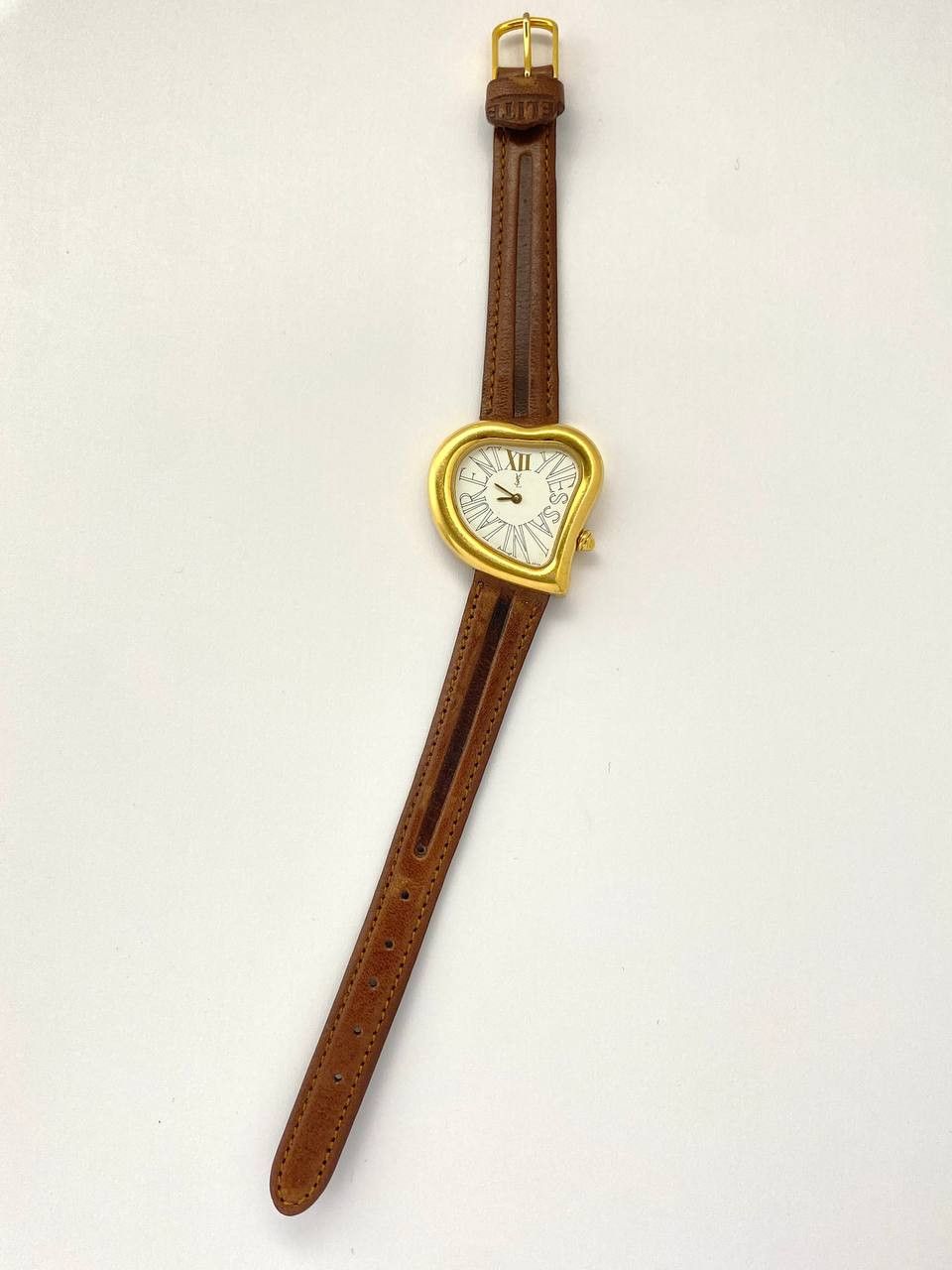 Yves Saint Laurent Saint Laurent YSL Logo Heart Dali Style Gold Wrist Watch Size ONE SIZE - 2 Thumbnail