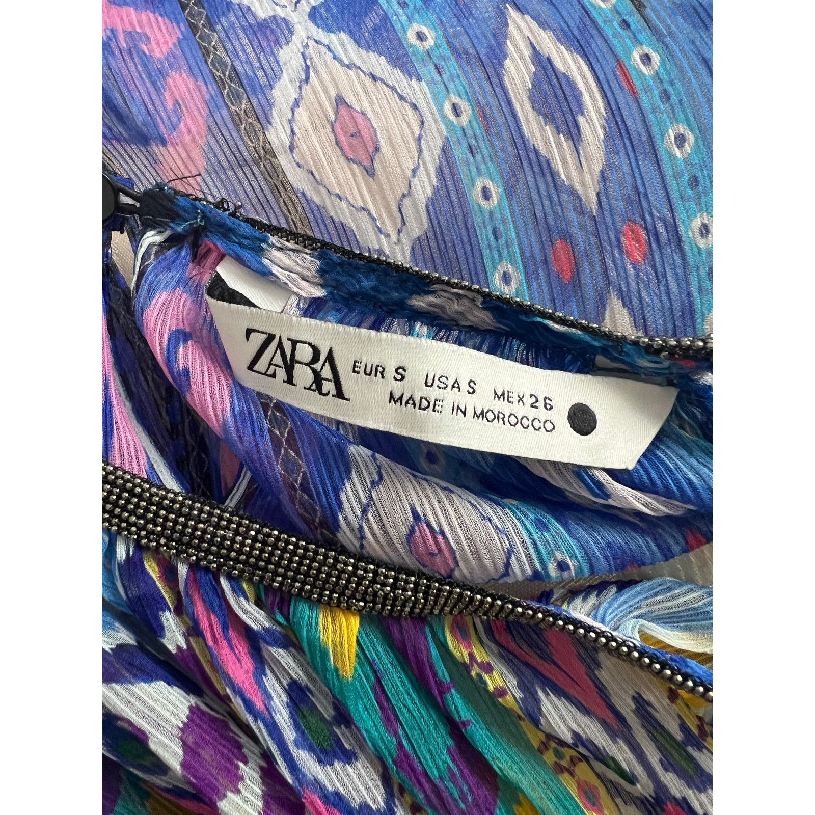 Zara Zara Open Shoulder Geometric Print Sheer Blouse Small Size S / US 4 / IT 40 - 5 Thumbnail