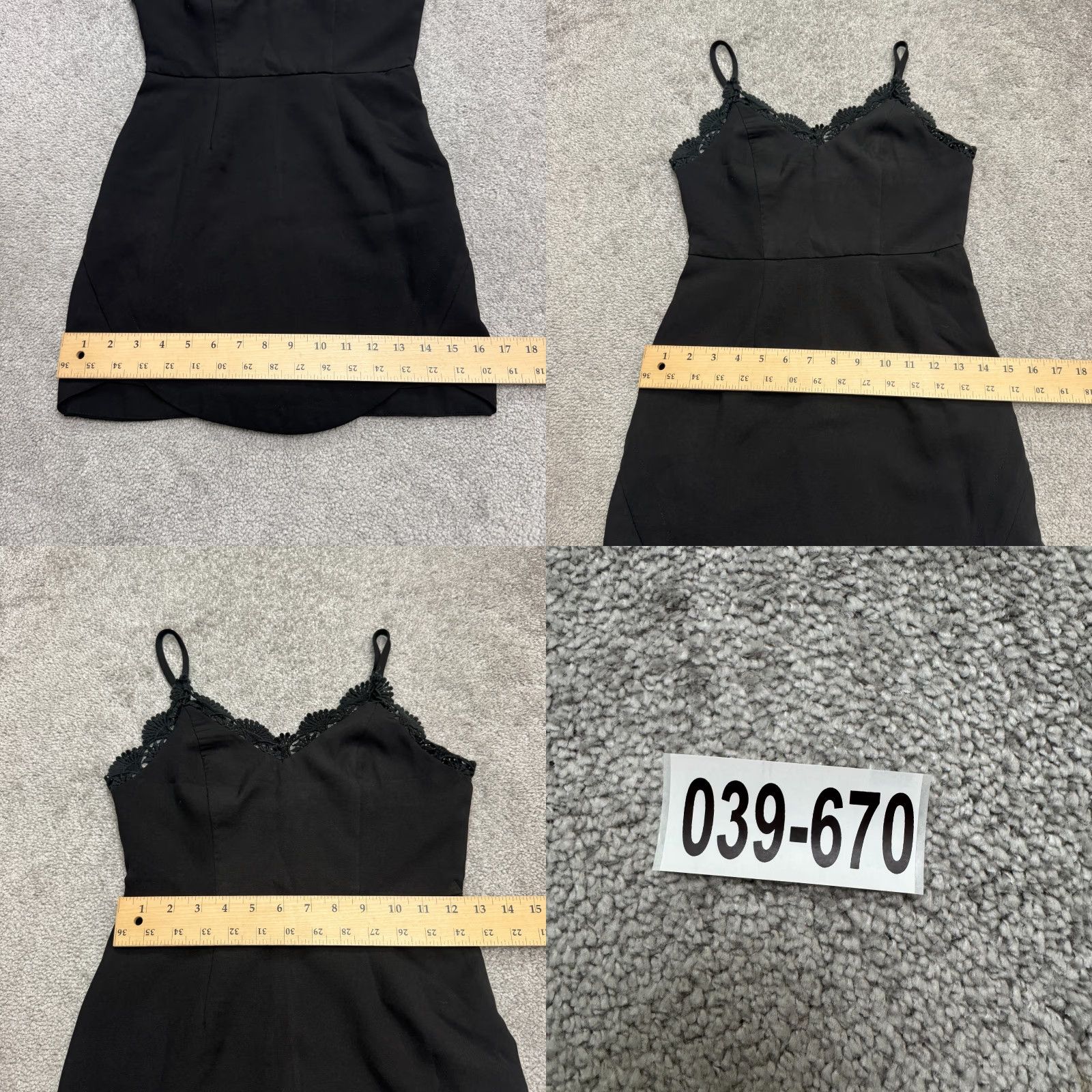 Vintage Tobi Mini Camisole Dress Women XS Black Lace Trim Tulip Hem V-Neck Slip Dress Sleeveless Size XS / US 0-2 / IT 36-38 - 9 Thumbnail