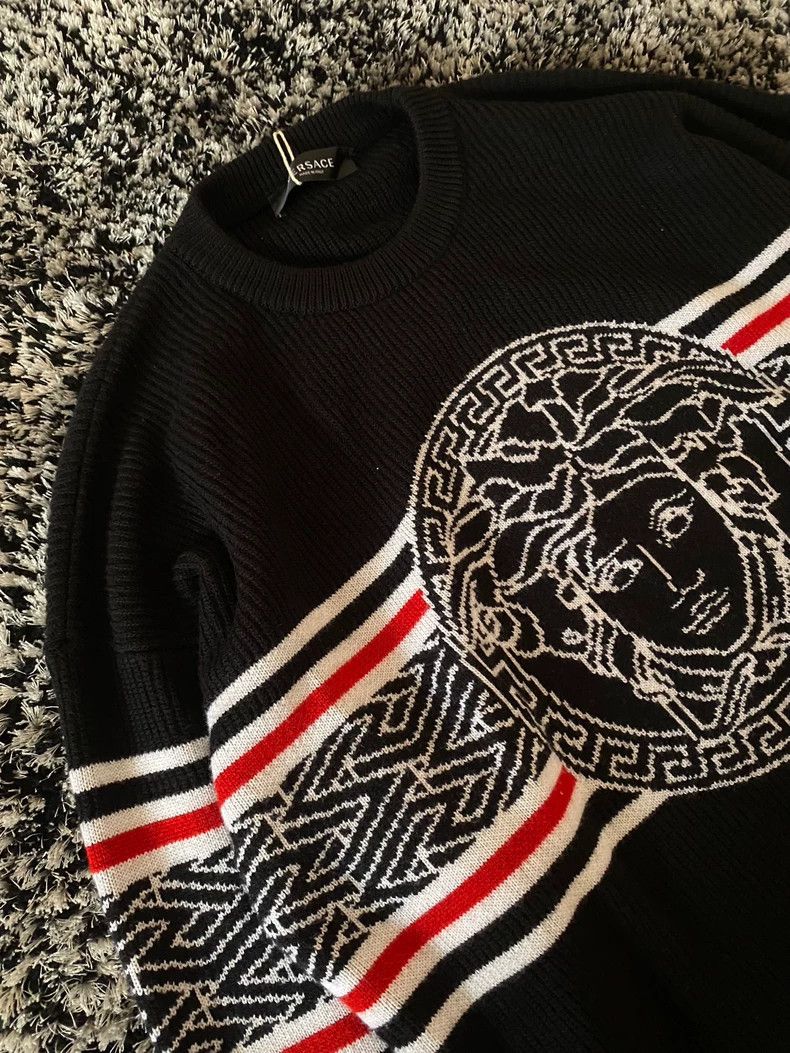 Versace Versace Wool knitted sweater with long sleeves Size US L / EU 52-54 / 3 - 3 Thumbnail