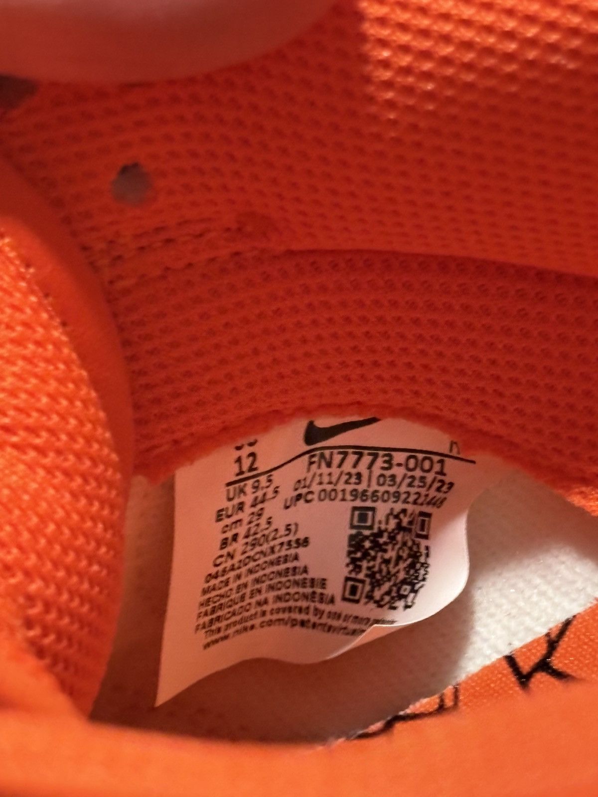 Nike WOMENS NIKE DUNK LOW CRACKED ORANGE Size US 10.5 / EU 43-44 - 5 Thumbnail