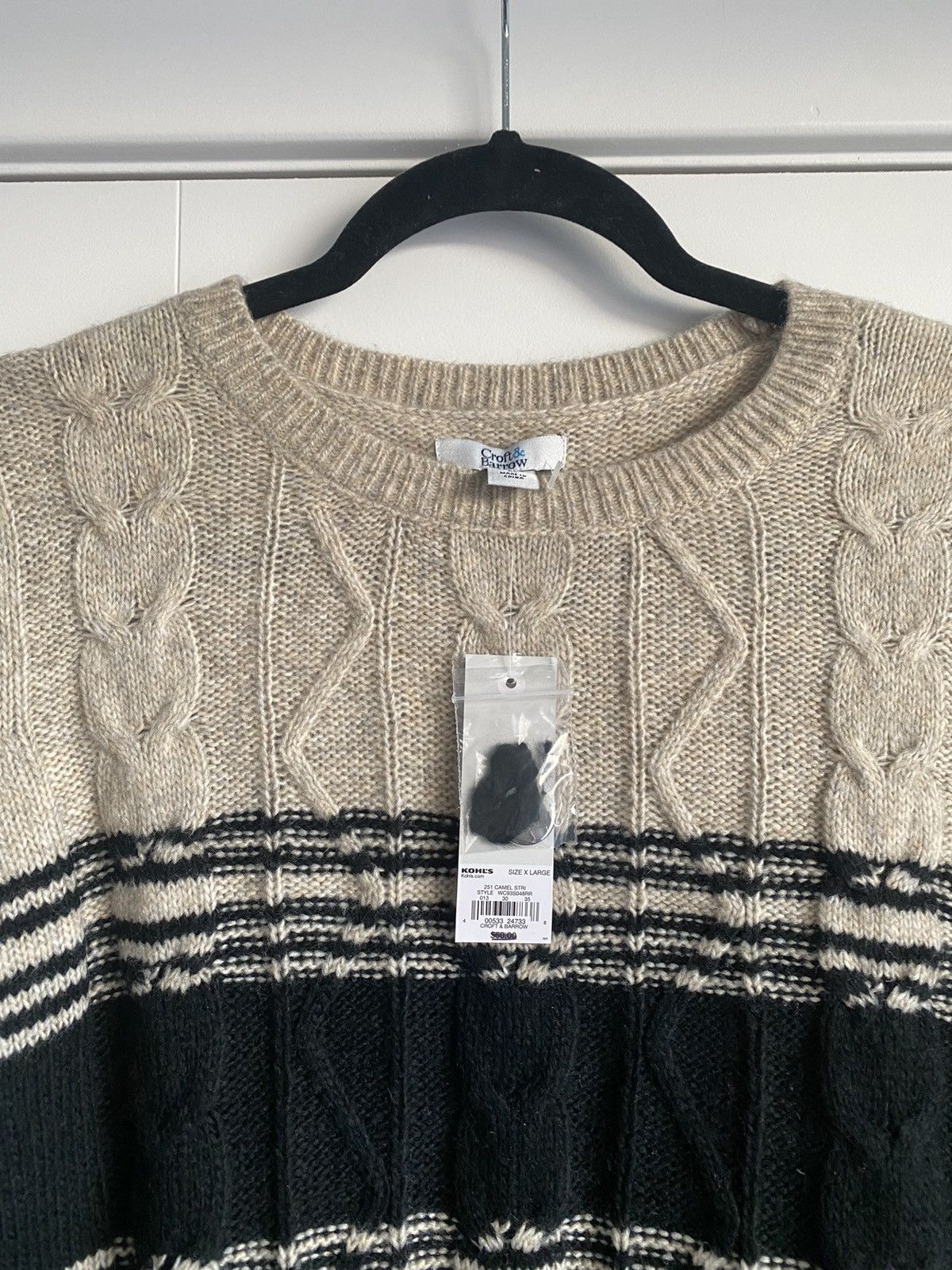 Croft & Barrow Croft & Barrow Women’s Cable Knit Striped Sweater NWT Size XL / US 12-14 / IT 48-50 - 6 Thumbnail