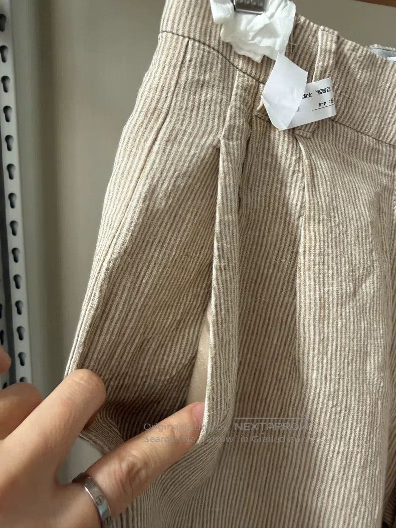Brunello Cucinelli Brunello Cucinelli Beaded Linen Striped Trousers Size 25" / US 0 / IT 36 - 3 Thumbnail