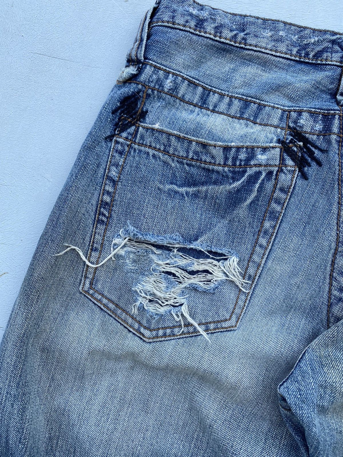 If Six Was Nine × Japanese Brand Fudge Distressed Denim Pants Size US 34 / EU 50 - 11 Thumbnail