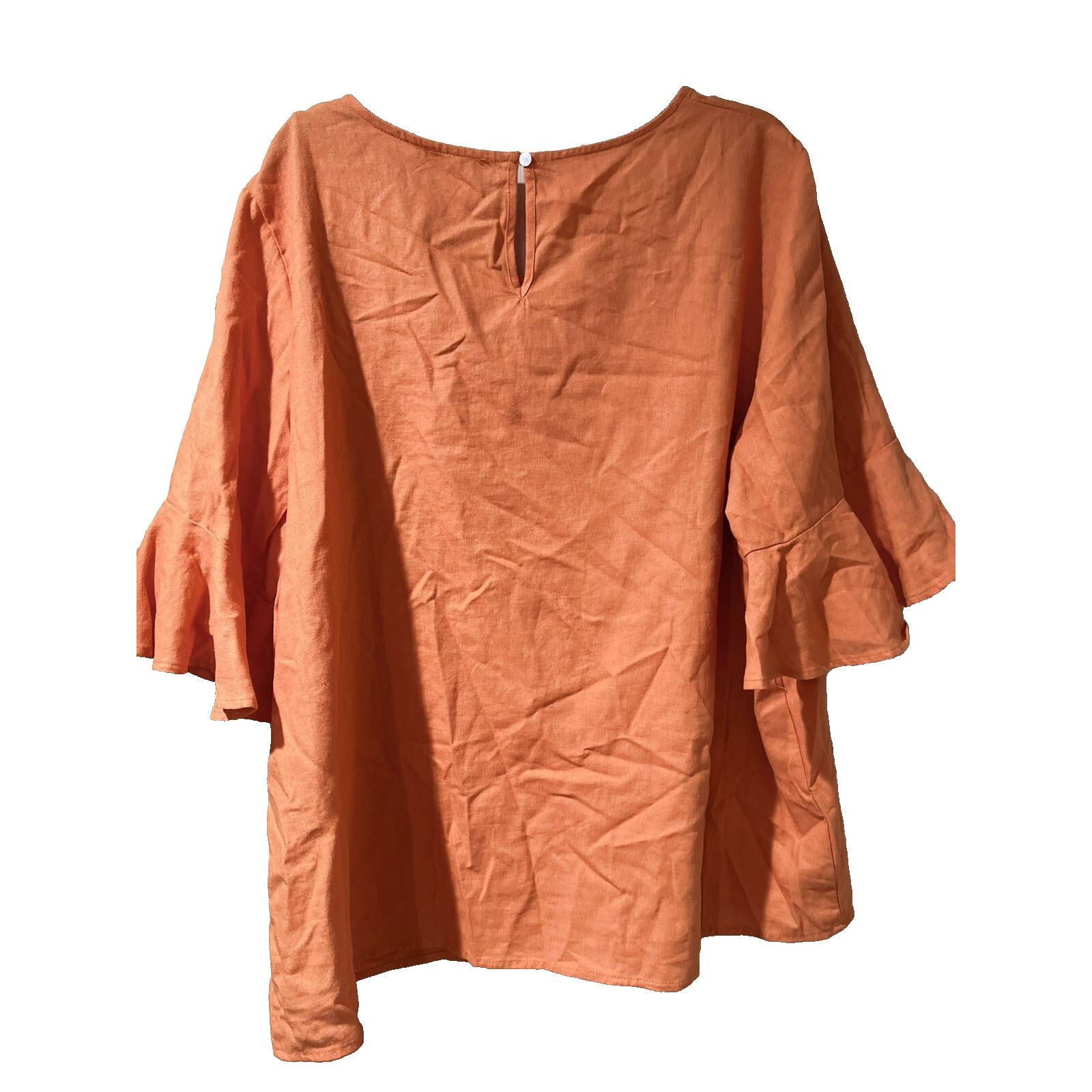 Cynthia Rowley Cynthia Rowley Linen 1X Blouse Top Fall Orange A003291 Size XL / US 12-14 / IT 48-50 - 3 Thumbnail