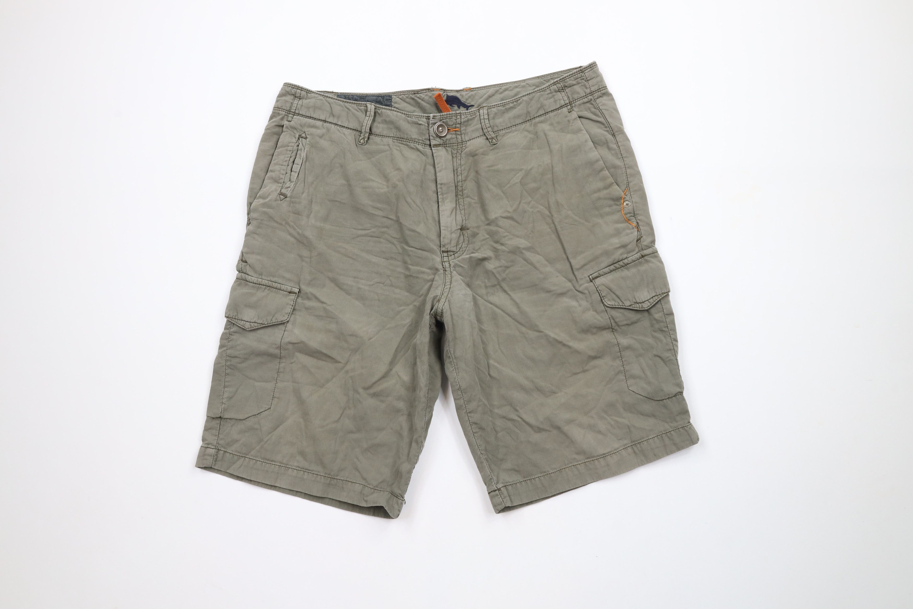 Tommy Bahama × Vintage Vintage Tommy Bahama Above Knee Cotton Cargo Shorts Green Size US 33 - 1 Thumbnail