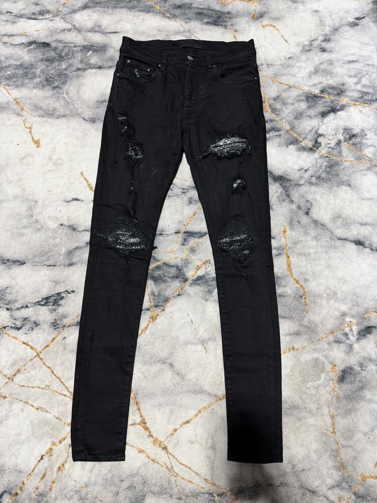 Amiri Amiri MX1 Aloha Patch Black Jeans sz 30 | Grailed