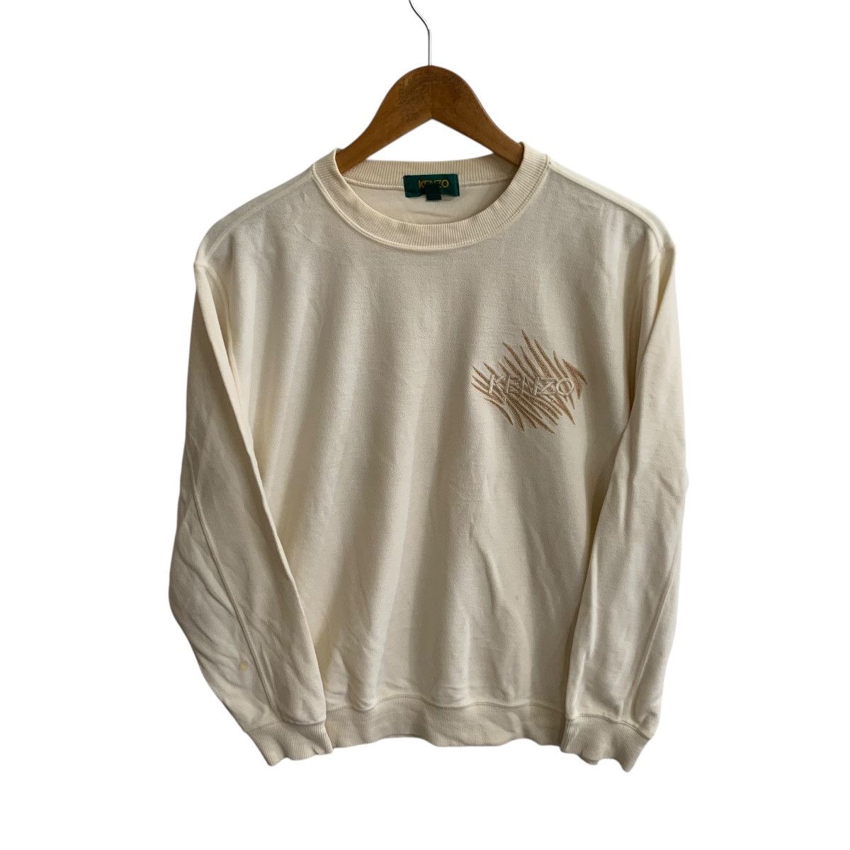 Kenzo × Vintage Vintage Kenzo Golf Sweatshirt Cream Embroidered Small Size US S / EU 44-46 / 1 - 2 Thumbnail
