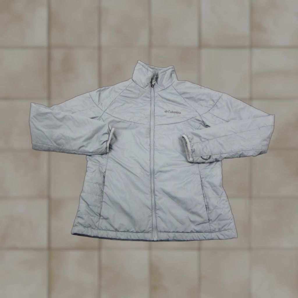 Vintage Columbia Womens Jacket Medium Gray Hooded Omni Heat Full Zip Size M / US 6-8 / IT 42-44 - 1 Thumbnail
