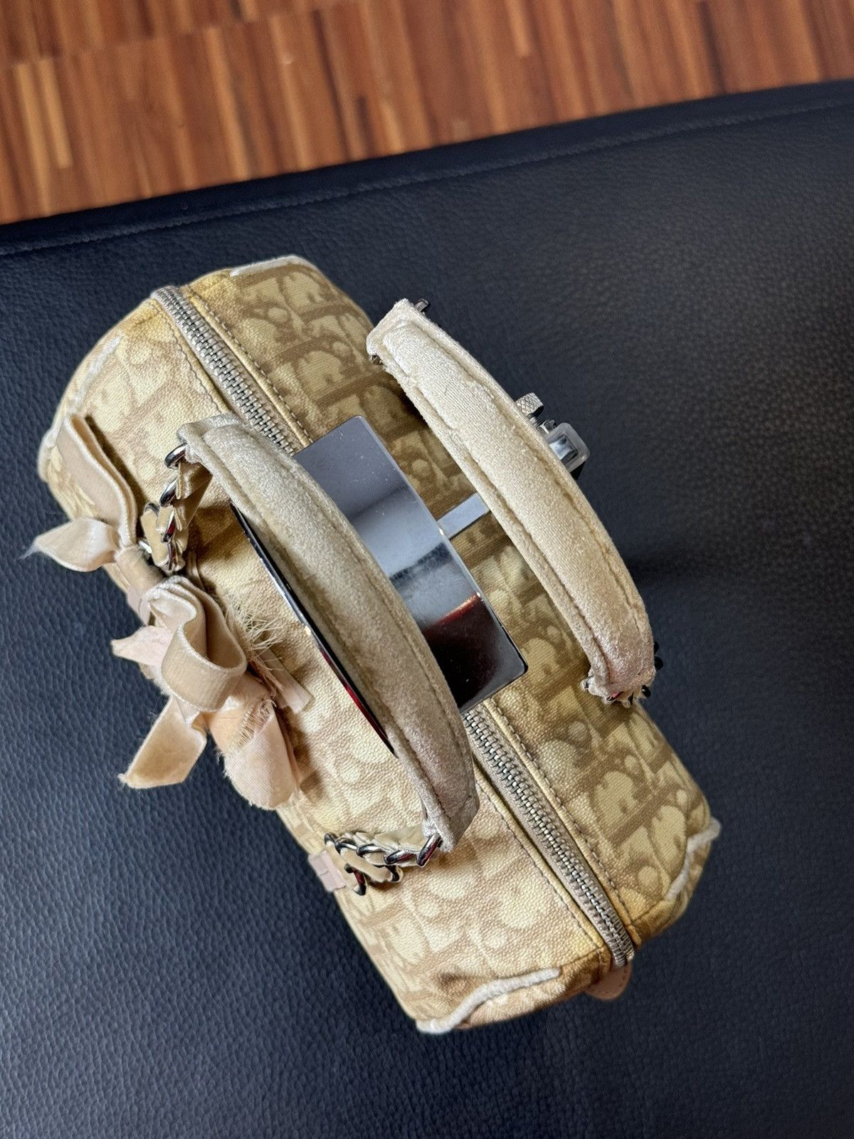 Dior Dior Brown Dior Oblique Romantique Canvas Handbag Beige Size ONE SIZE - 3 Thumbnail