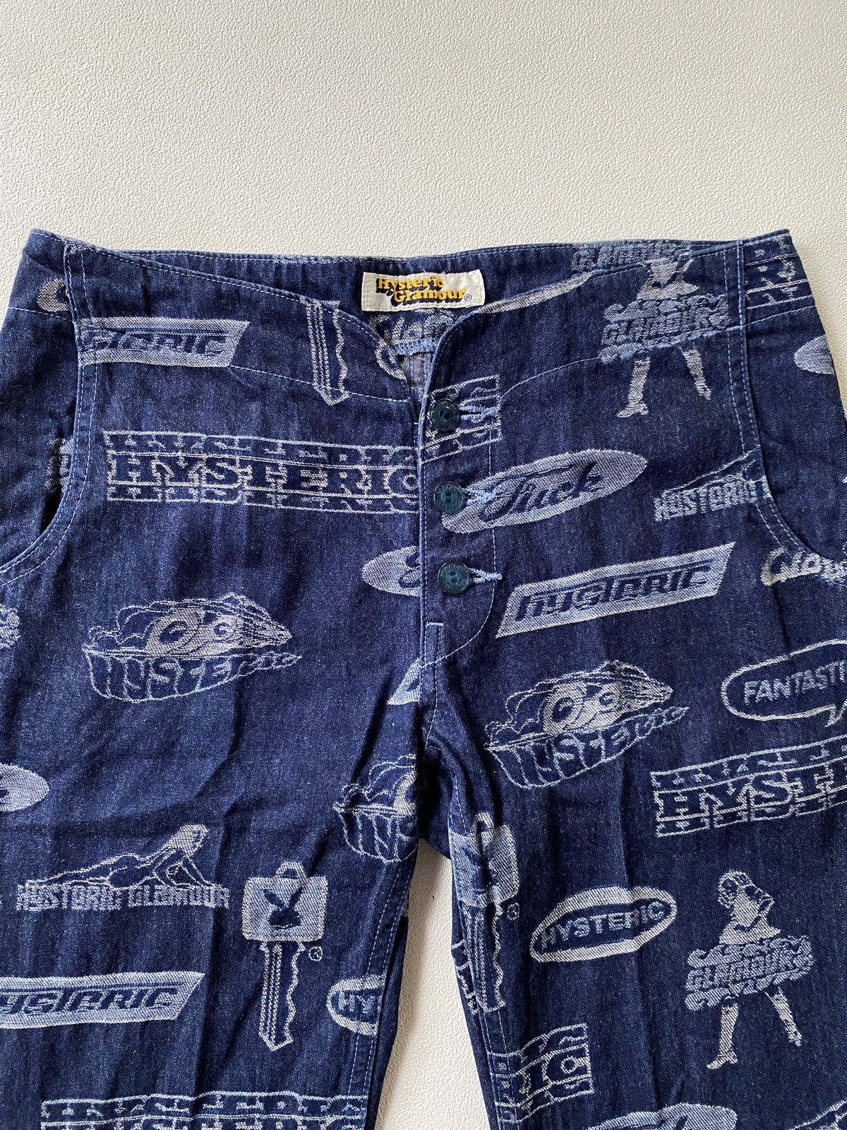 If Six Was Nine Hysteric glamour vixen girl logos denim pants Size 30" / US 8 / IT 44 - 2 Thumbnail