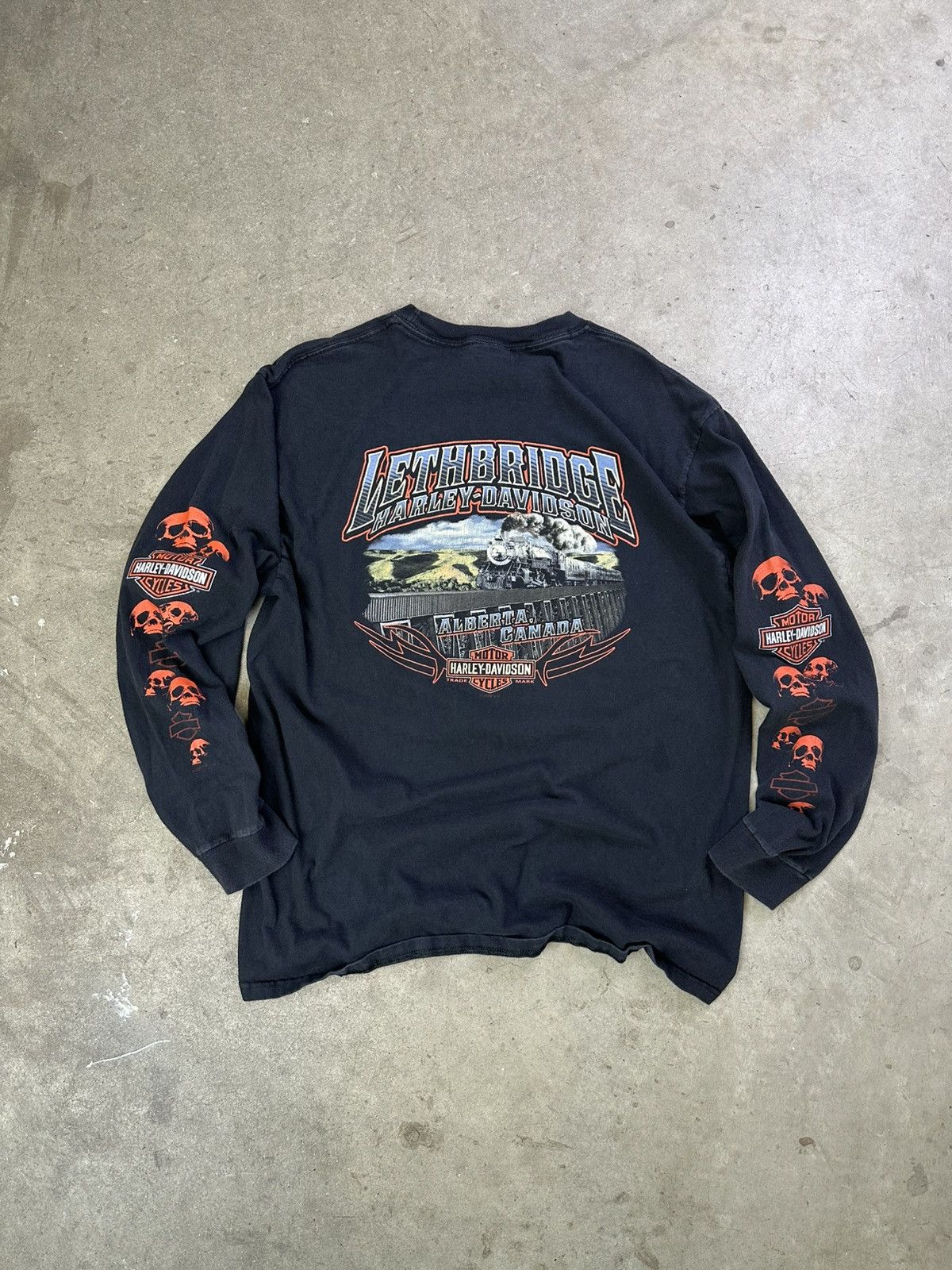 Harley Davidson × Vintage Harley Davidson Lethbridge Longsleeve Large Size US L / EU 52-54 / 3 - 1 Thumbnail