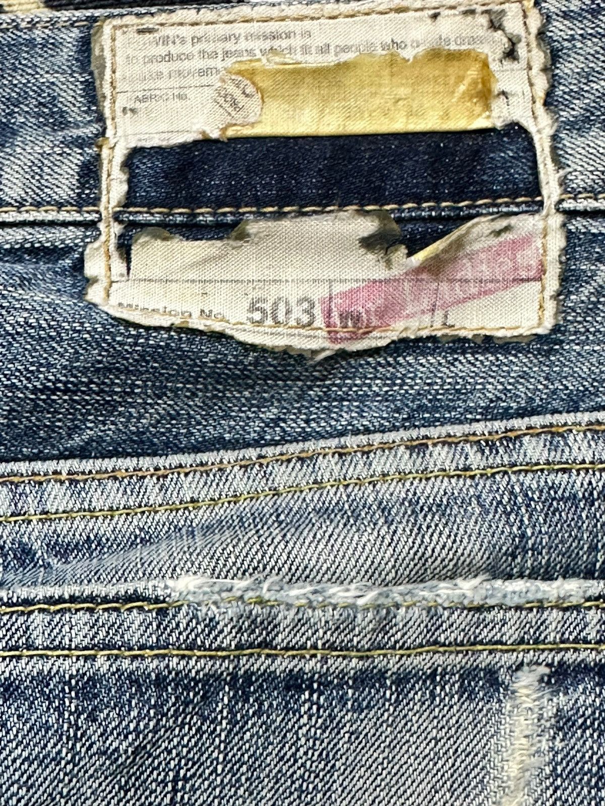 Edwin Vintage Edwin 503 Flare Faded Ripped Distressed Denim Size US 31 - 7 Thumbnail