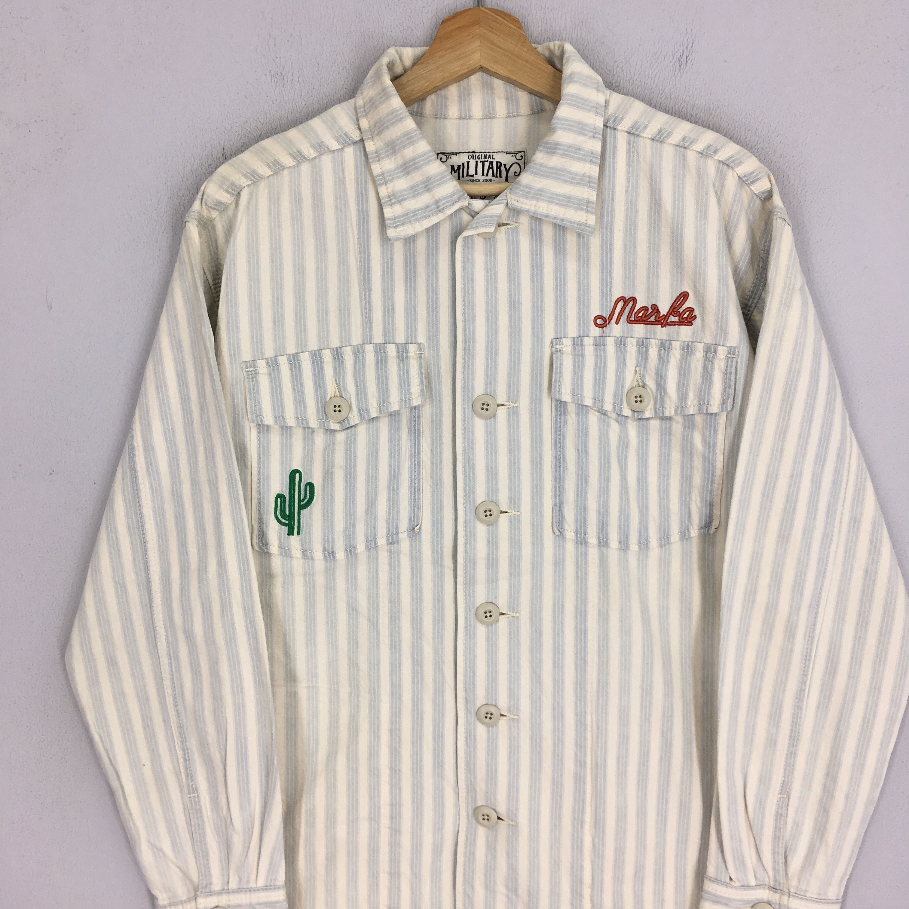 SLY Vintage SLY Japan Button Down Shirt Striped Bowling Workwear Size US M / EU 48-50 / 2 - 3 Thumbnail