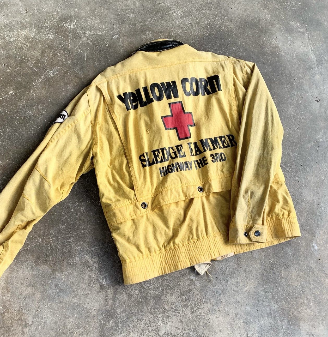 image of Racing x Yellow Corn Vintage Faded Yellow Corn Motorsports Jacket, Men's (Size Small)