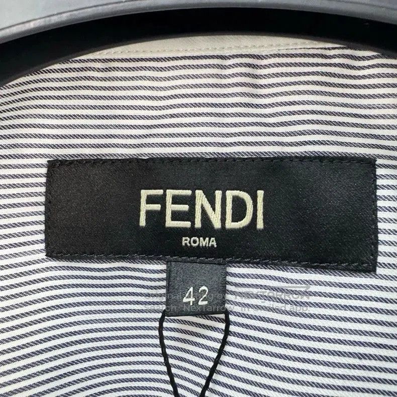 Fendi Fendi Embroidered Letter Striped Shirt. Size US XL / EU 56 / 4 - 6 Thumbnail