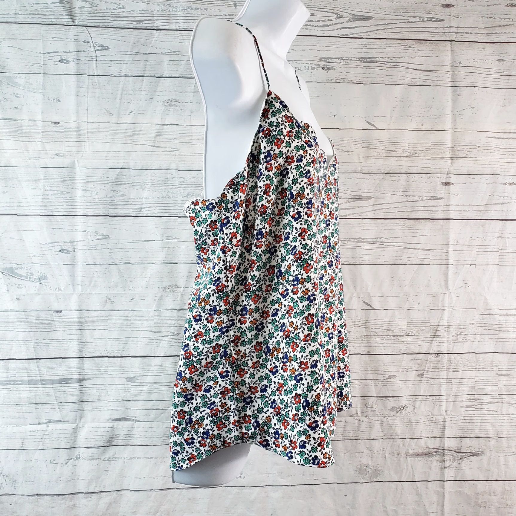 J.Crew J.CREW Womens Printed Scallop Cami Tank Sz 12 Blue Red Floral Shirt Camisole Vest Womens Size 12 Casual Vintage No N/A Size XL / US 12-14 / IT 48-50 - 3 Thumbnail