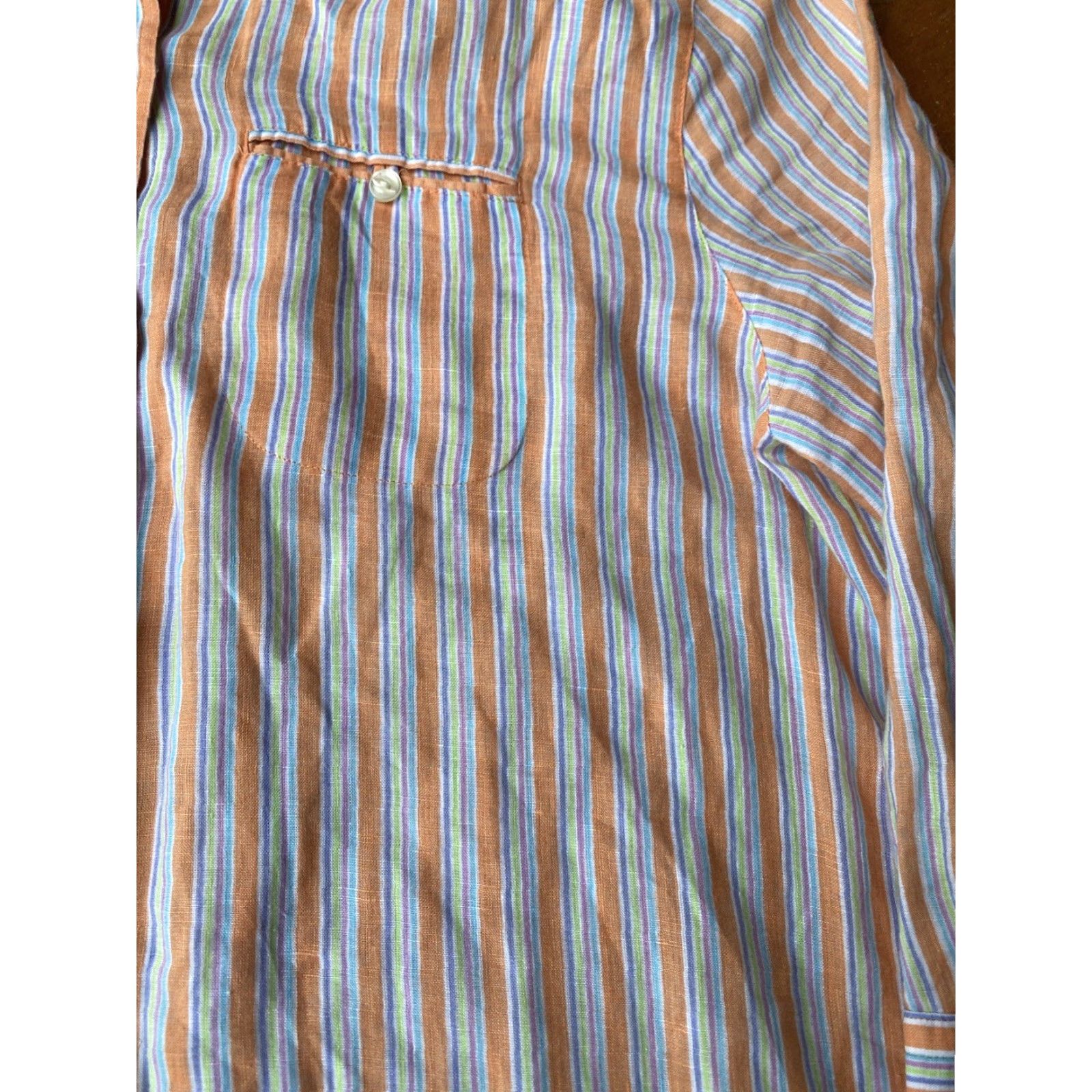 Ralph Lauren VINTAGE Lauren Jeans Co. Linen Striped Long Sleeve Button Shirt Women’s Large Size L / US 10 / IT 46 - 6 Thumbnail