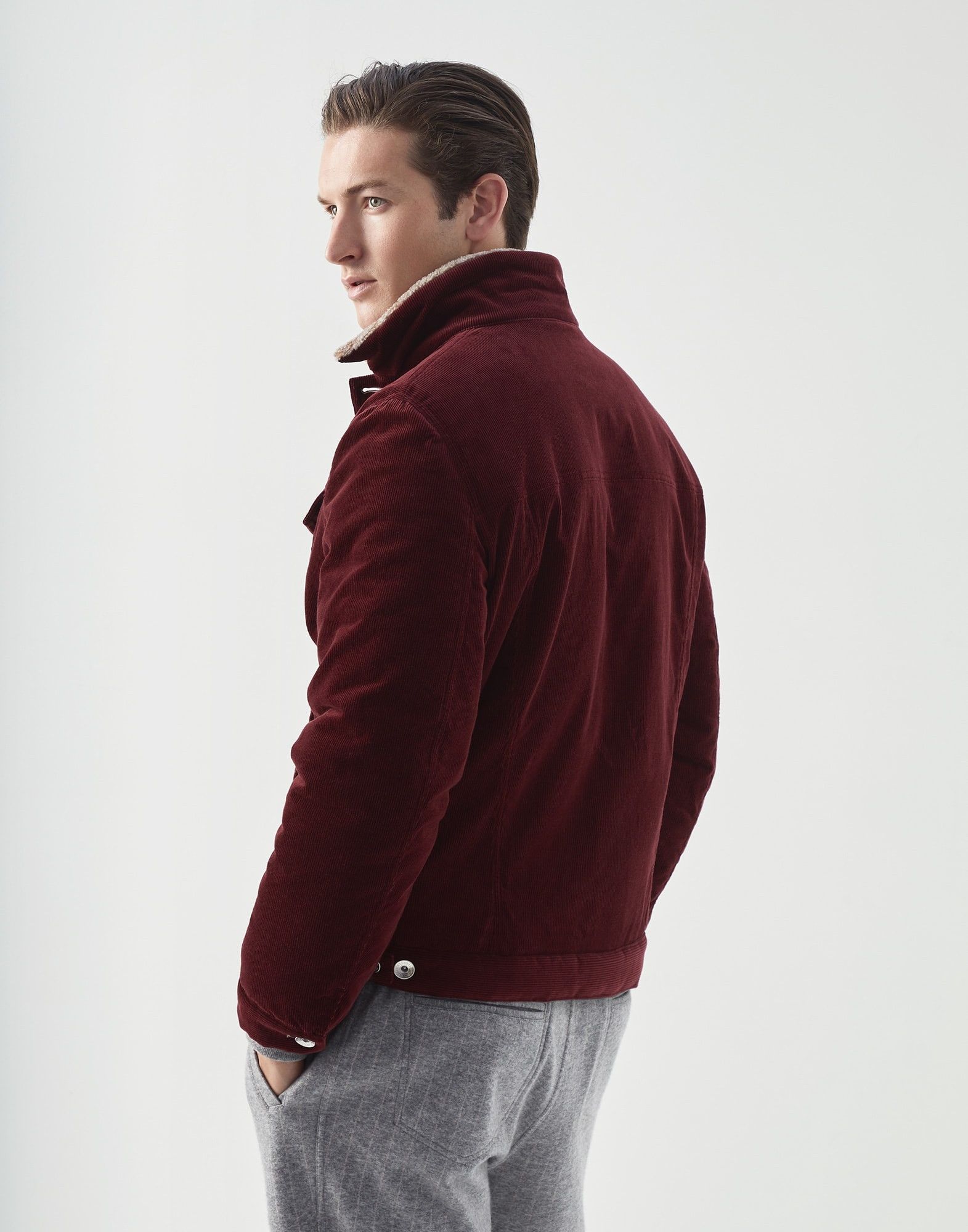 Brunello Cucinelli o1w1db10225 Goose-Padded Jacket in Dark Red Size US M / EU 48-50 / 2 - 2 Thumbnail