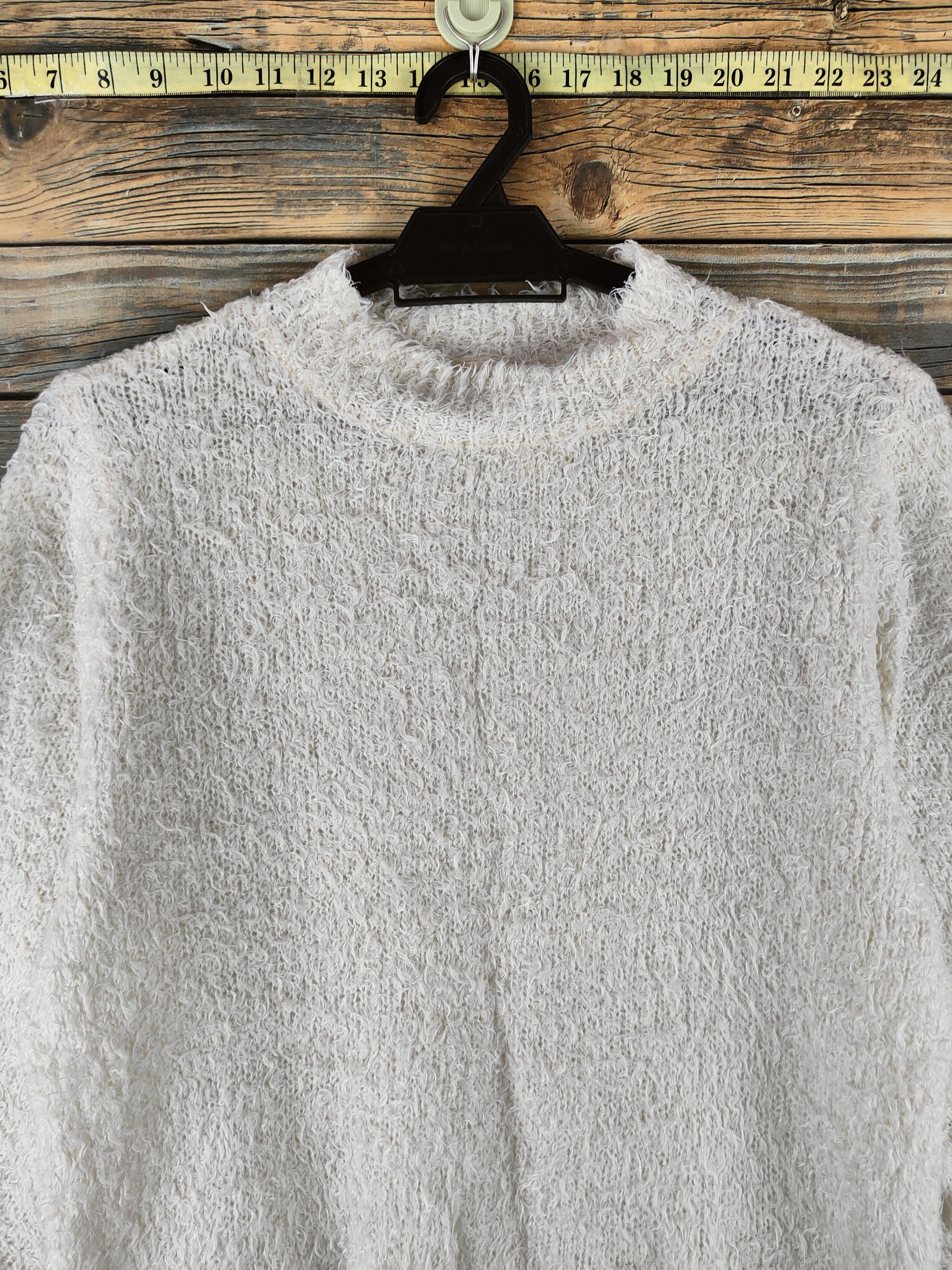 GU DL GU Ivory Fur Mohair Knitwear #46-485 Size S / US 4 / IT 40 - 2 Thumbnail