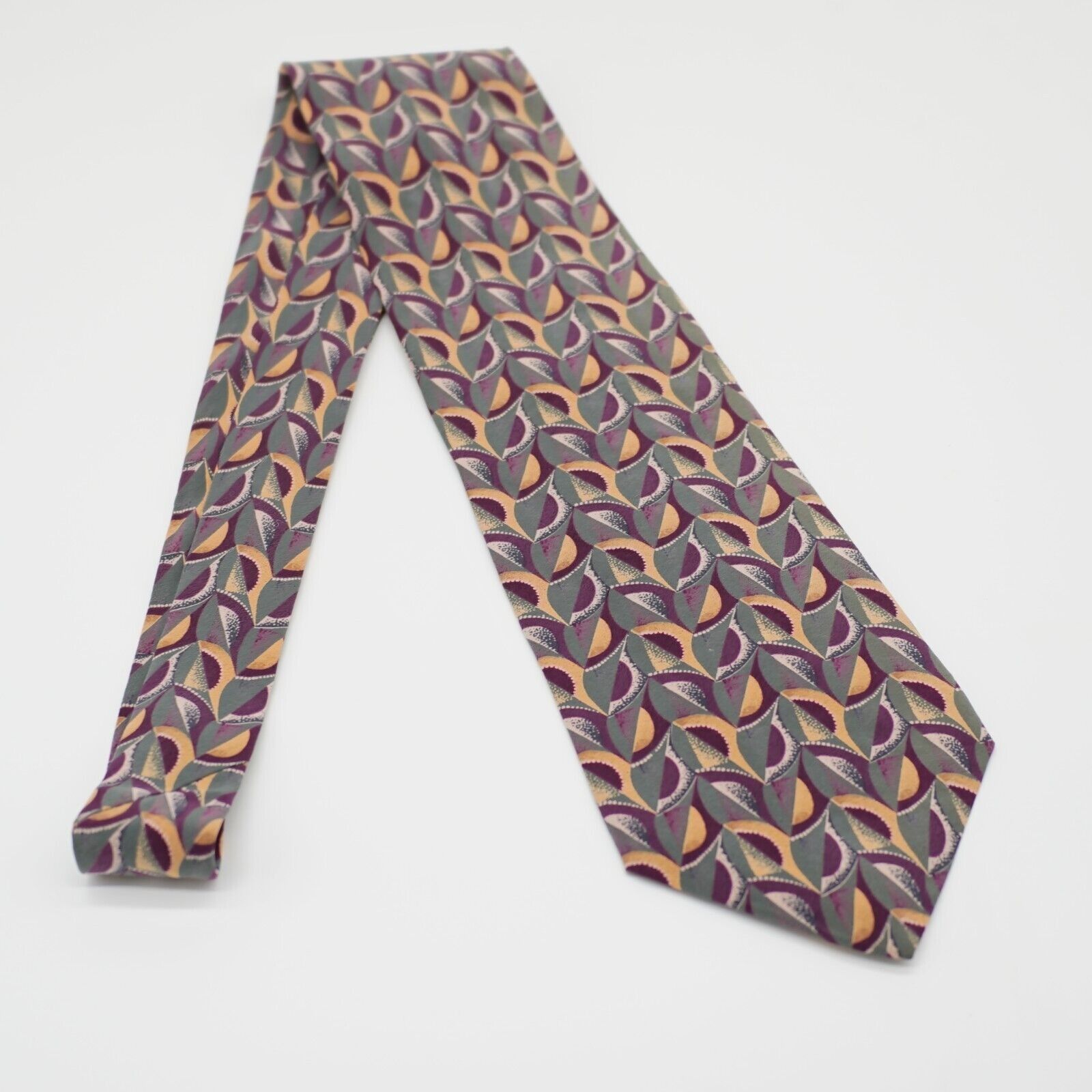 Vintage J. Riggins Hunting Horn Purple Green Abstract Print Short Wi Size ONE SIZE - 6 Thumbnail