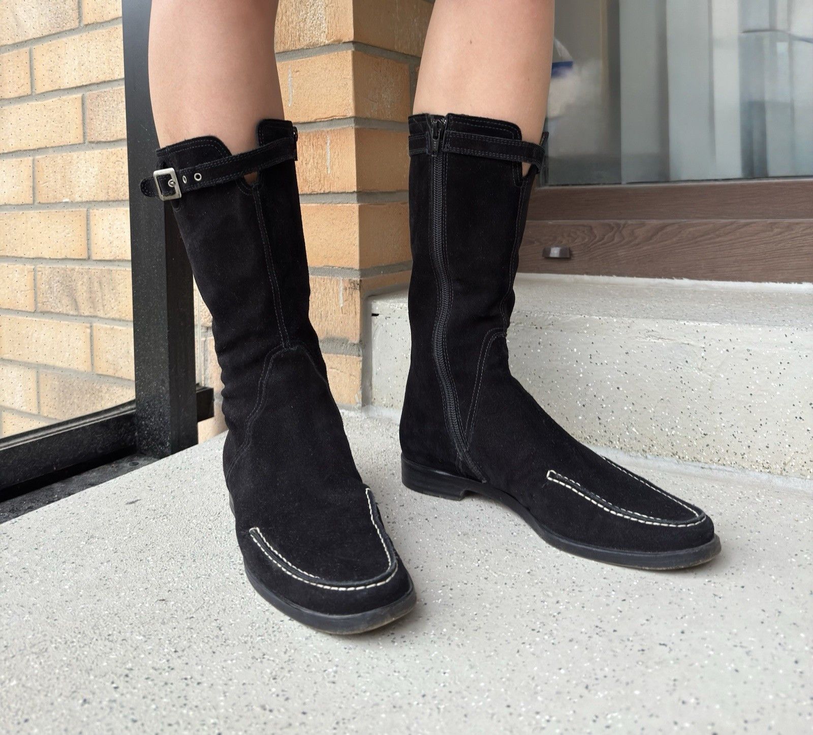 Escada Sport DDP vntg Escada Sport Suede Zip Knee Boots Shoes size 37.5 Size US 7.5 / IT 37.5 - 6 Thumbnail