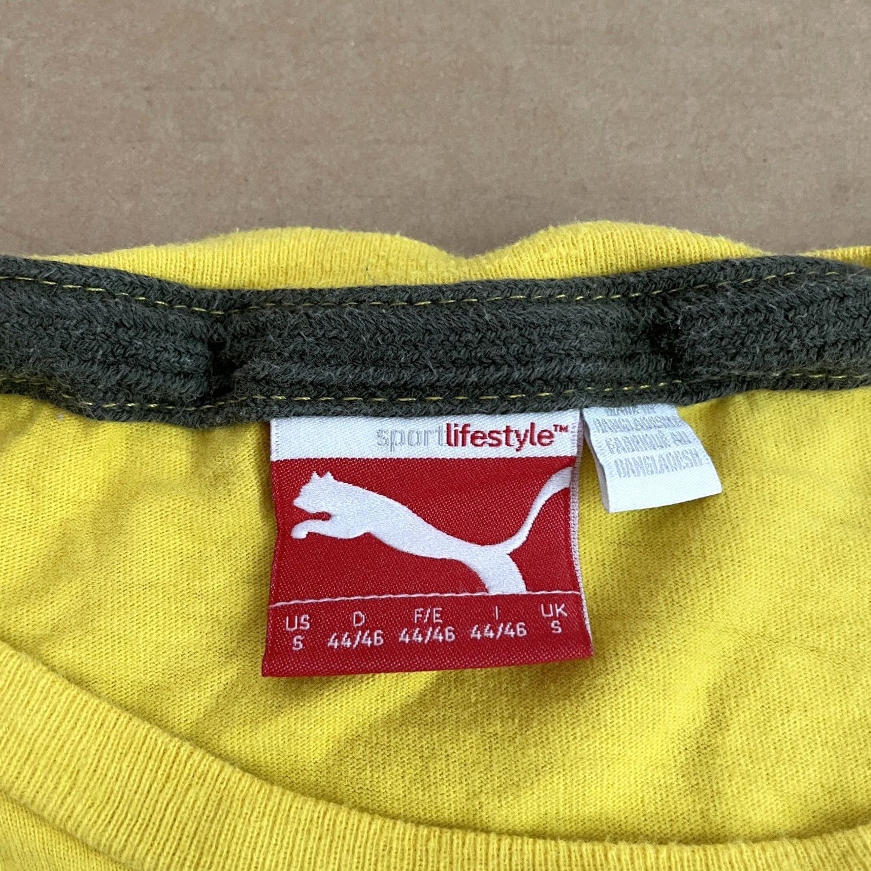 Puma Puma Shirt Adult Small Yellow Spell Out Logo Clyde Spell Out Script Mens Fitness Size US S / EU 44-46 / 1 - 7 Thumbnail