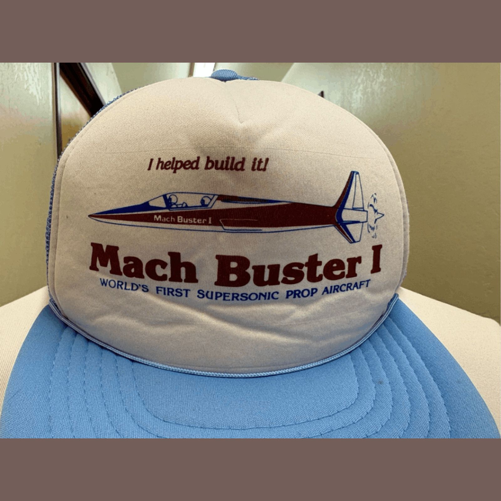Vintage VTG Trucker Hat | Mach Buster I Aviation Trucker | 80s Size ONE SIZE - 2 Thumbnail