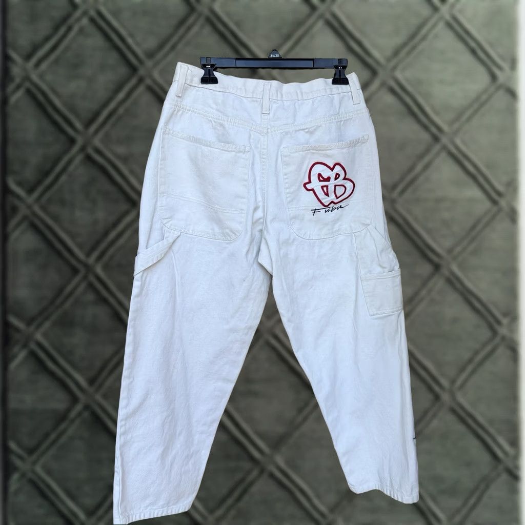Fubu VINTAGE FUBU Jeans Hip Hop Wide-Leg Beige 36 Mens 32x28 Regular Style Relaxed Carpent er Pants Size US 36 / EU 52 - 1 Thumbnail