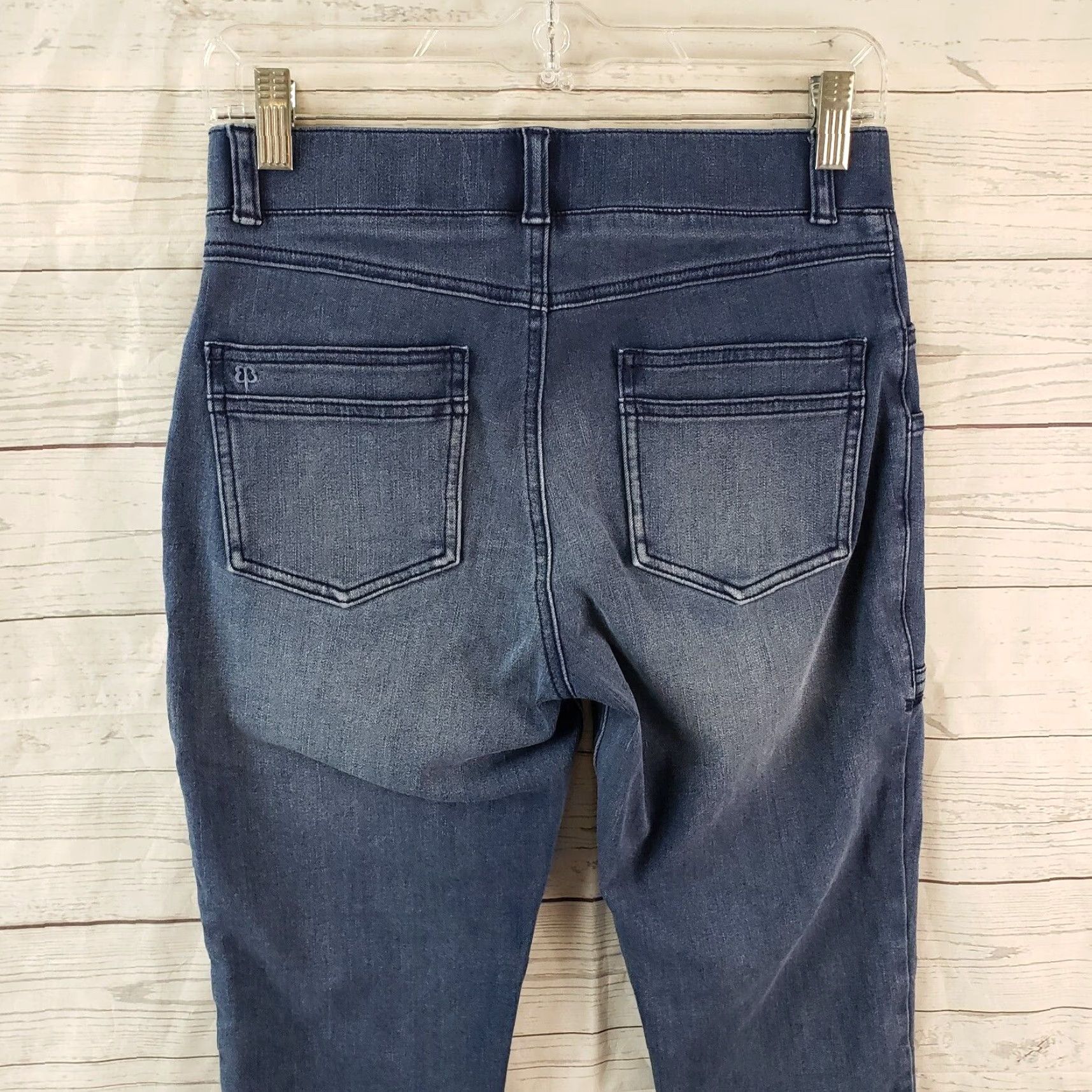 Vintage Betabrand Womens Skinny Pull On Jeans Sz S Blue Mid Rise Pockets Denim Size 28" / US 6 / IT 42 - 4 Thumbnail
