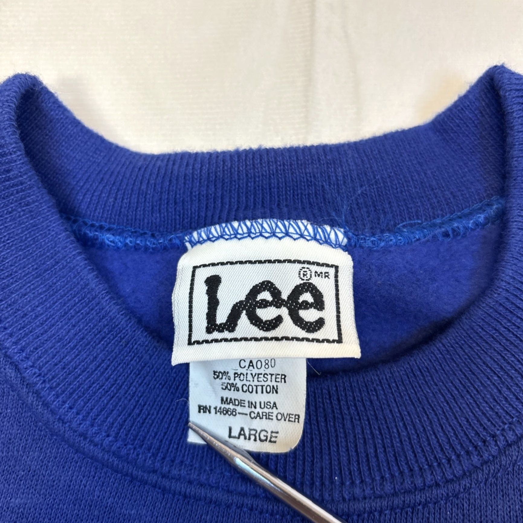 Lee Lee Sports Sweatshirt Crewneck Puff Paint Support Our Troops Desert Storm Men’s Large Blue Size US L / EU 52-54 / 3 - 3 Thumbnail