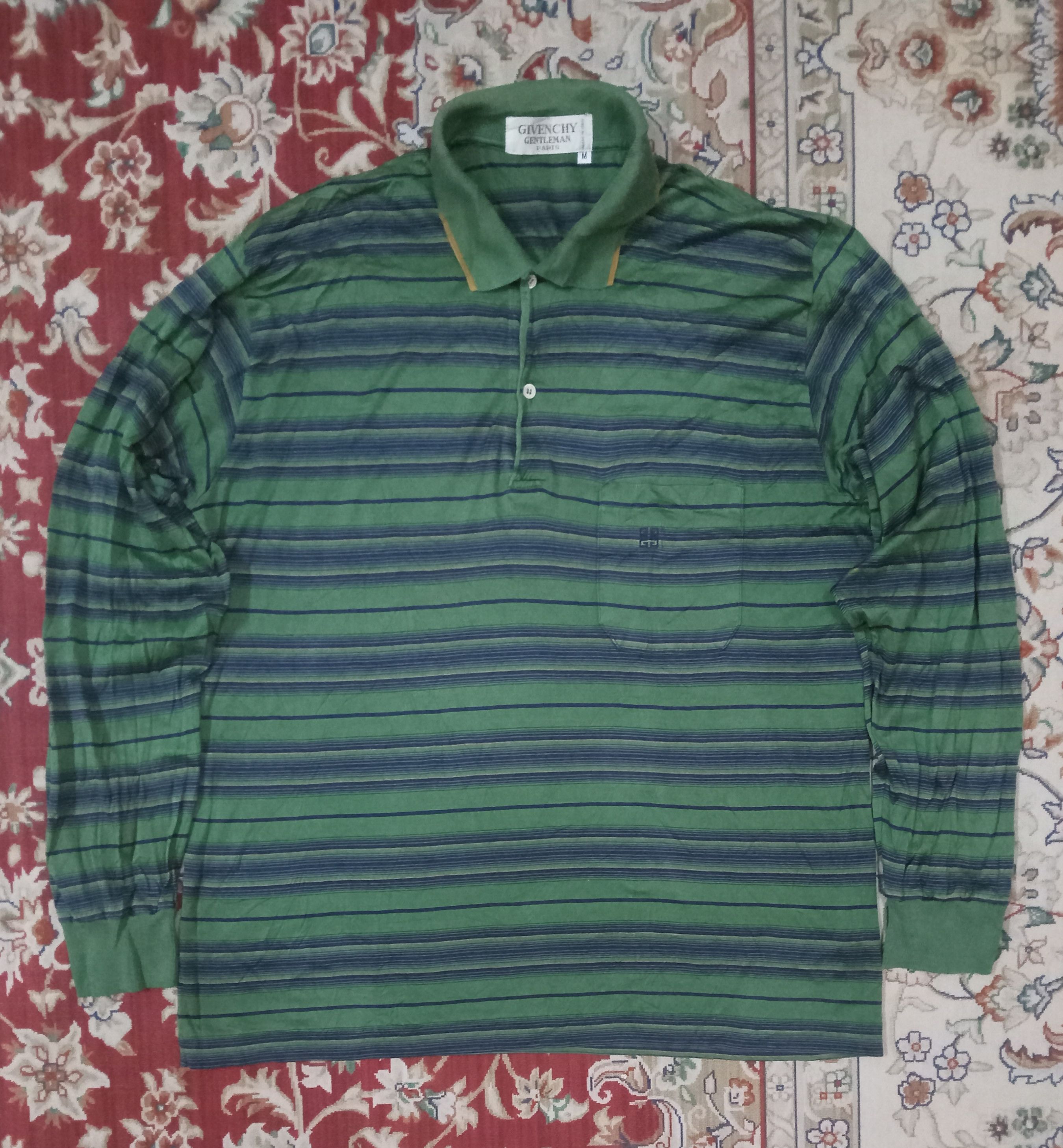 Givenchy × Vintage Vintage Givenchy Stripes Polo Golf Long Sleeve Size US M / EU 48-50 / 2 - 1 Thumbnail