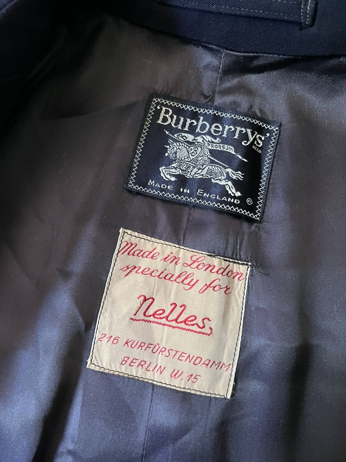 Burberry Burberrys Vintage Wool Long Coat Navy 90s Size US L / EU 52-54 / 3 - 10 Thumbnail