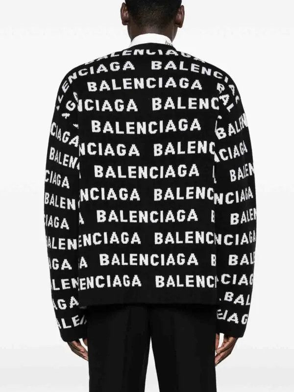 Balenciaga o1tr1nto0526 All-Over Cardigan in Black/White Size US XL / EU 56 / 4 - 2 Thumbnail