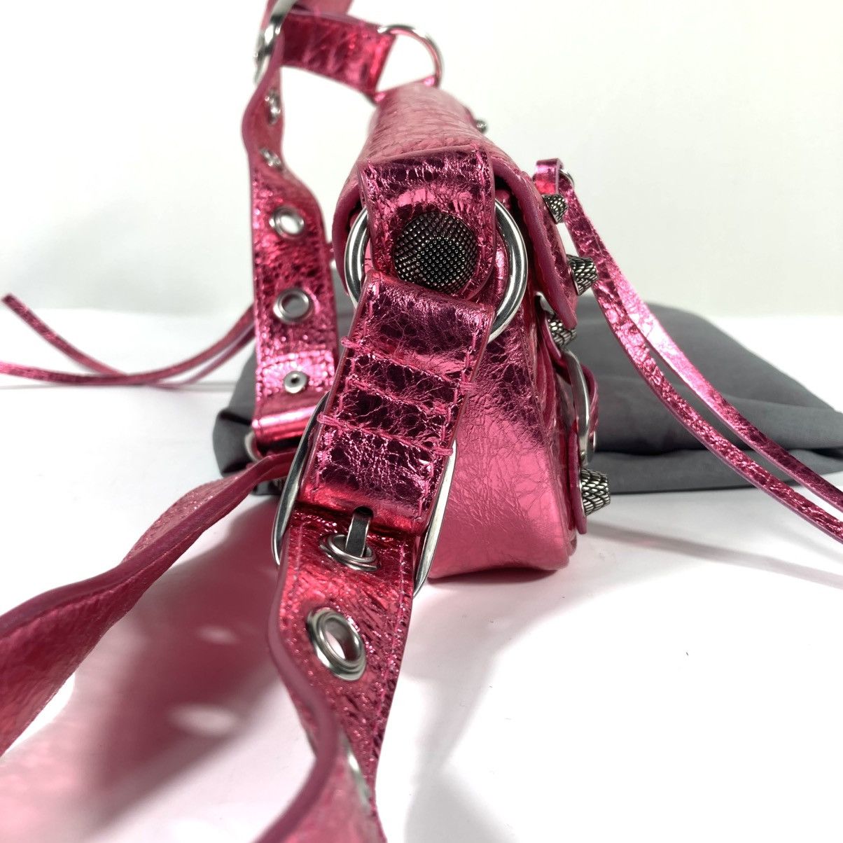 Balenciaga Balenciaga XSmall Le Cagole Metallic Leather Shoulder Bag Size ONE SIZE - 9 Thumbnail